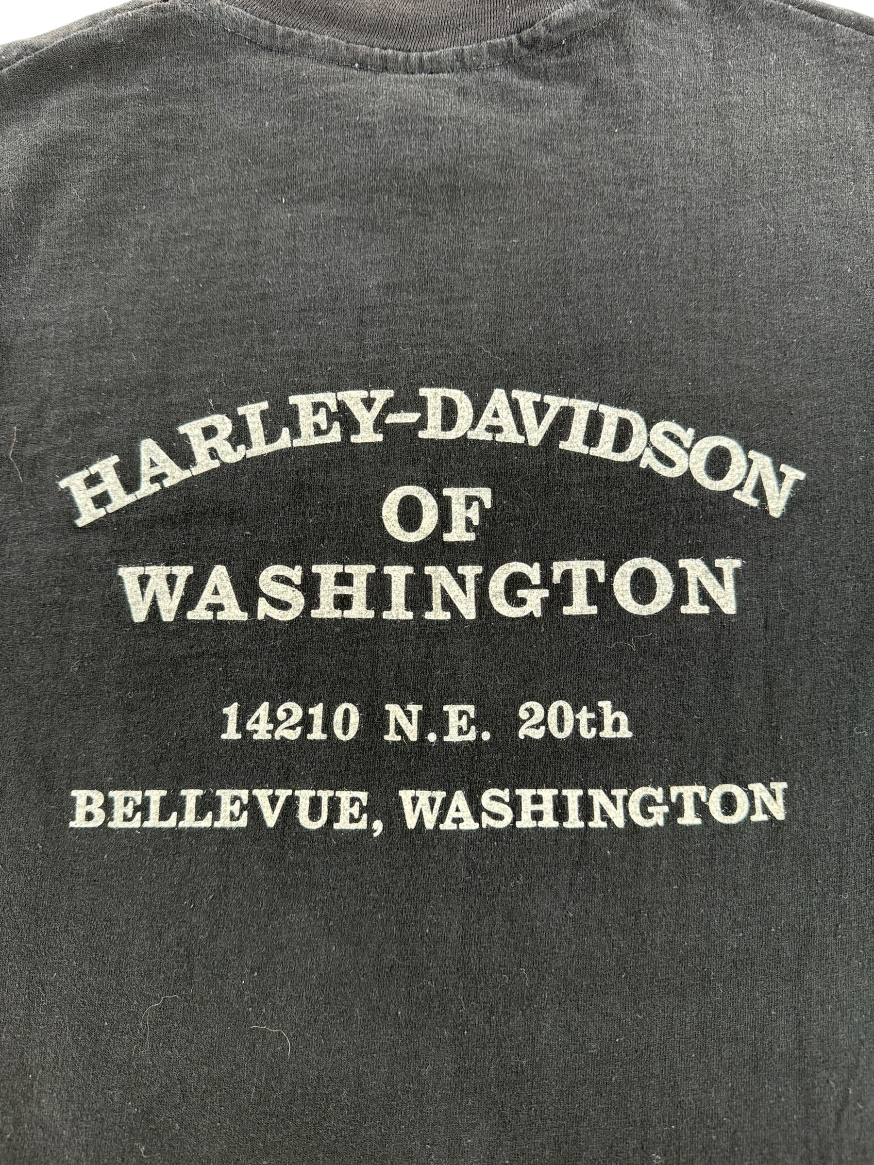Back Graphic of Vintage Harley Davidson Legends Tee White SZ S (Fits XS)