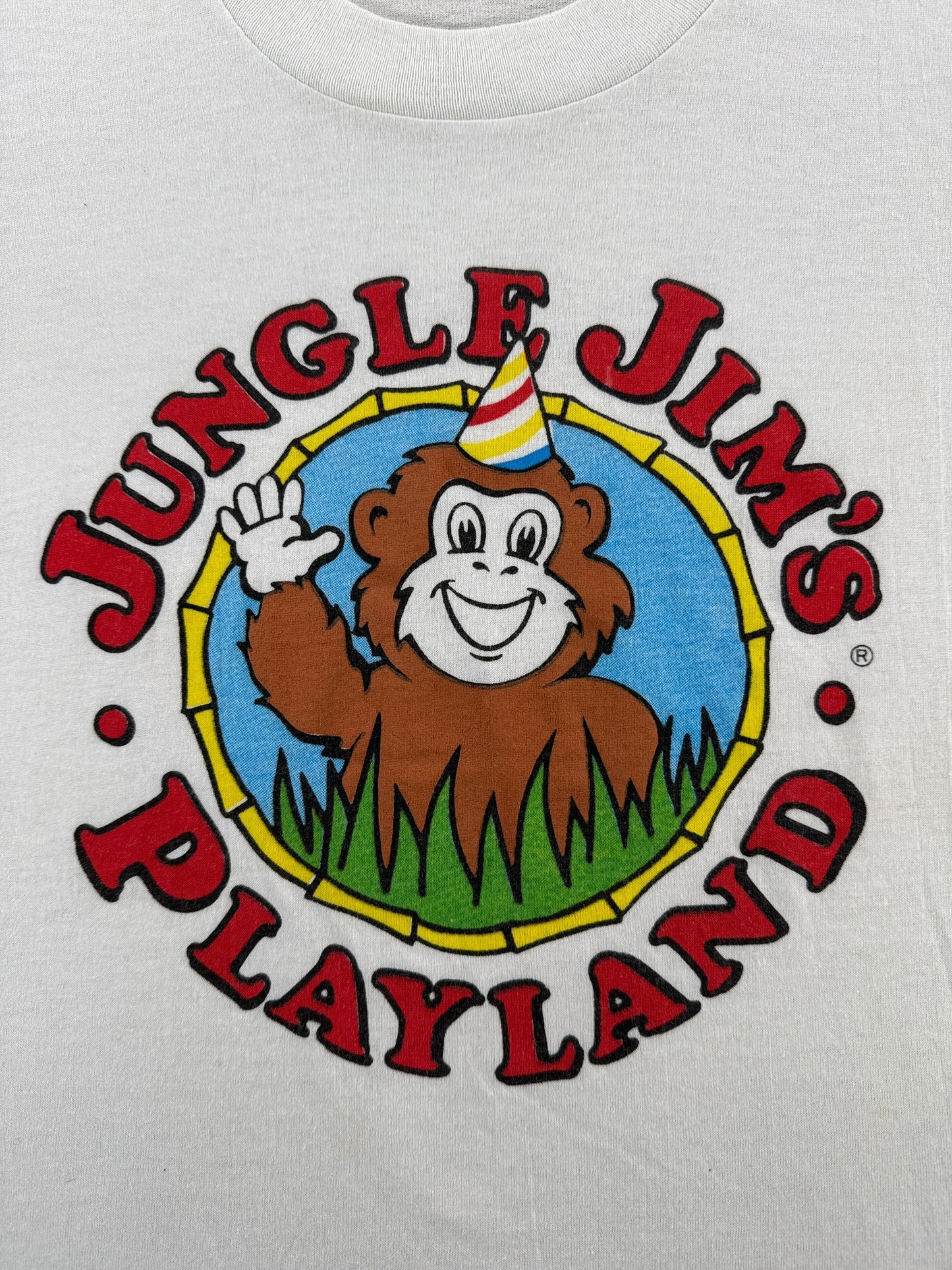 Graphic of Vintage Jungle Jim's Playland Tee SZ 14-16 (Fits XS)