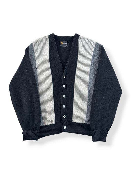 Front of Vintage Jockey 60s Stripey Cardigan SZ S - AS IS
