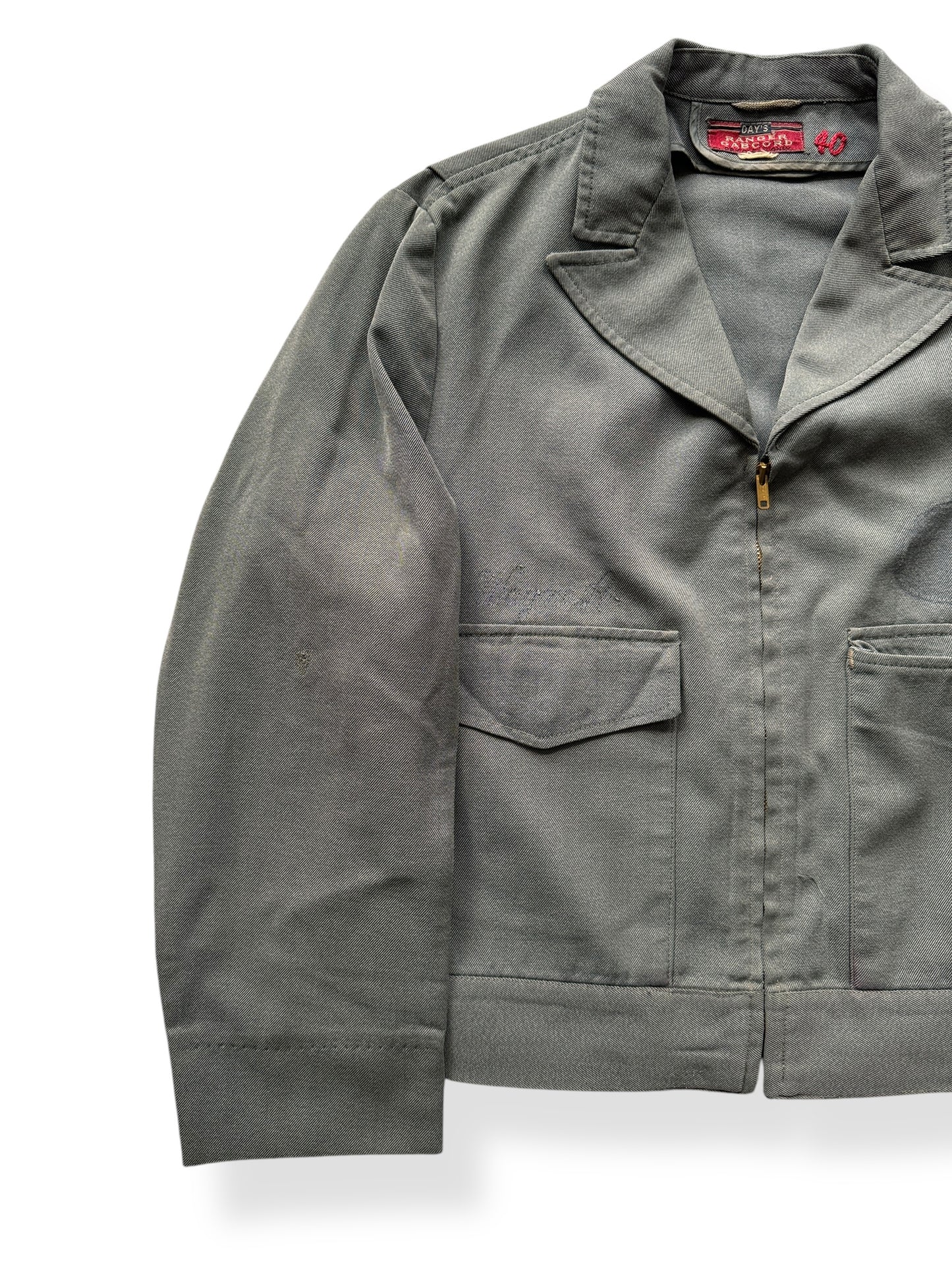 Front Right of Vintage Days Ranger Gabcord Gabardine Work Jacket SZ 40
