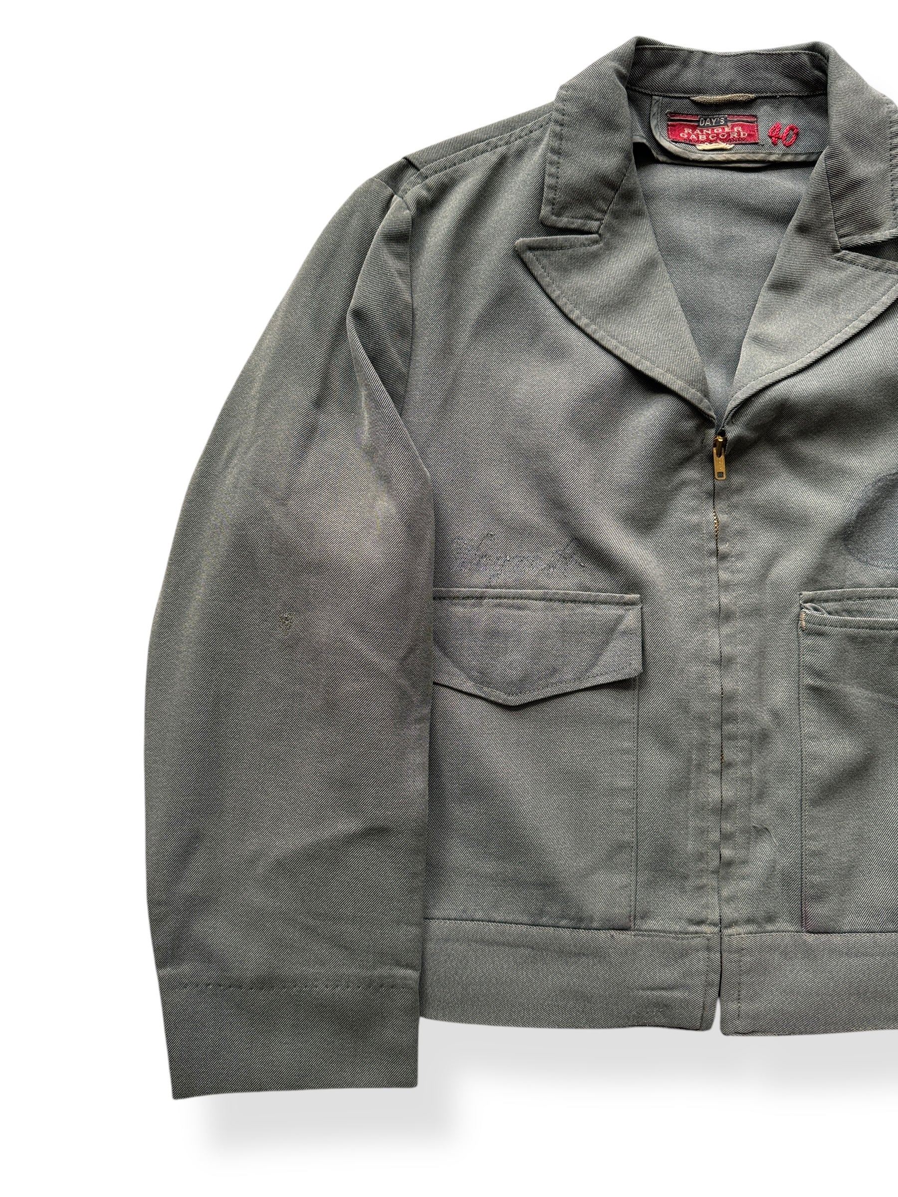 Front Right of Vintage Days Ranger Gabcord Gabardine Work Jacket SZ 40