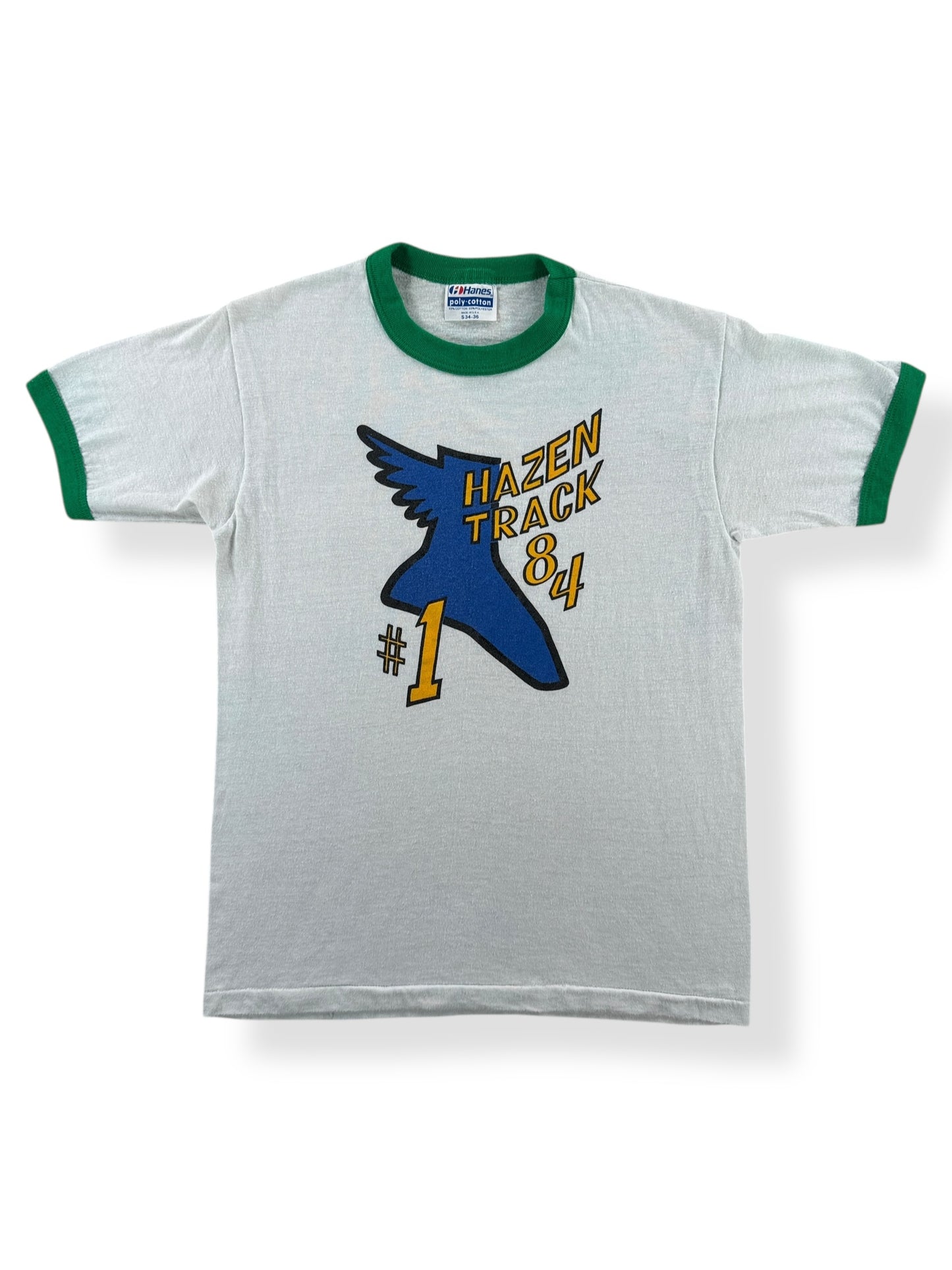 Front of Vintage Hazen Track Ringer Tee SZ XS
