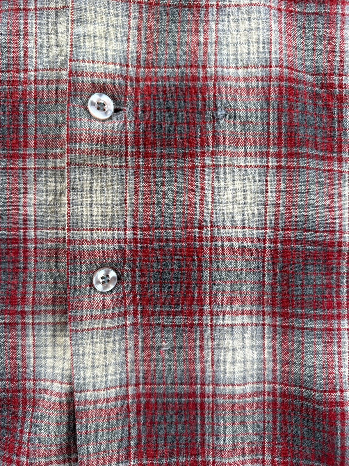 Small holes on front of Vintage Pendleton Shadowplaid Board Shirt SZ L