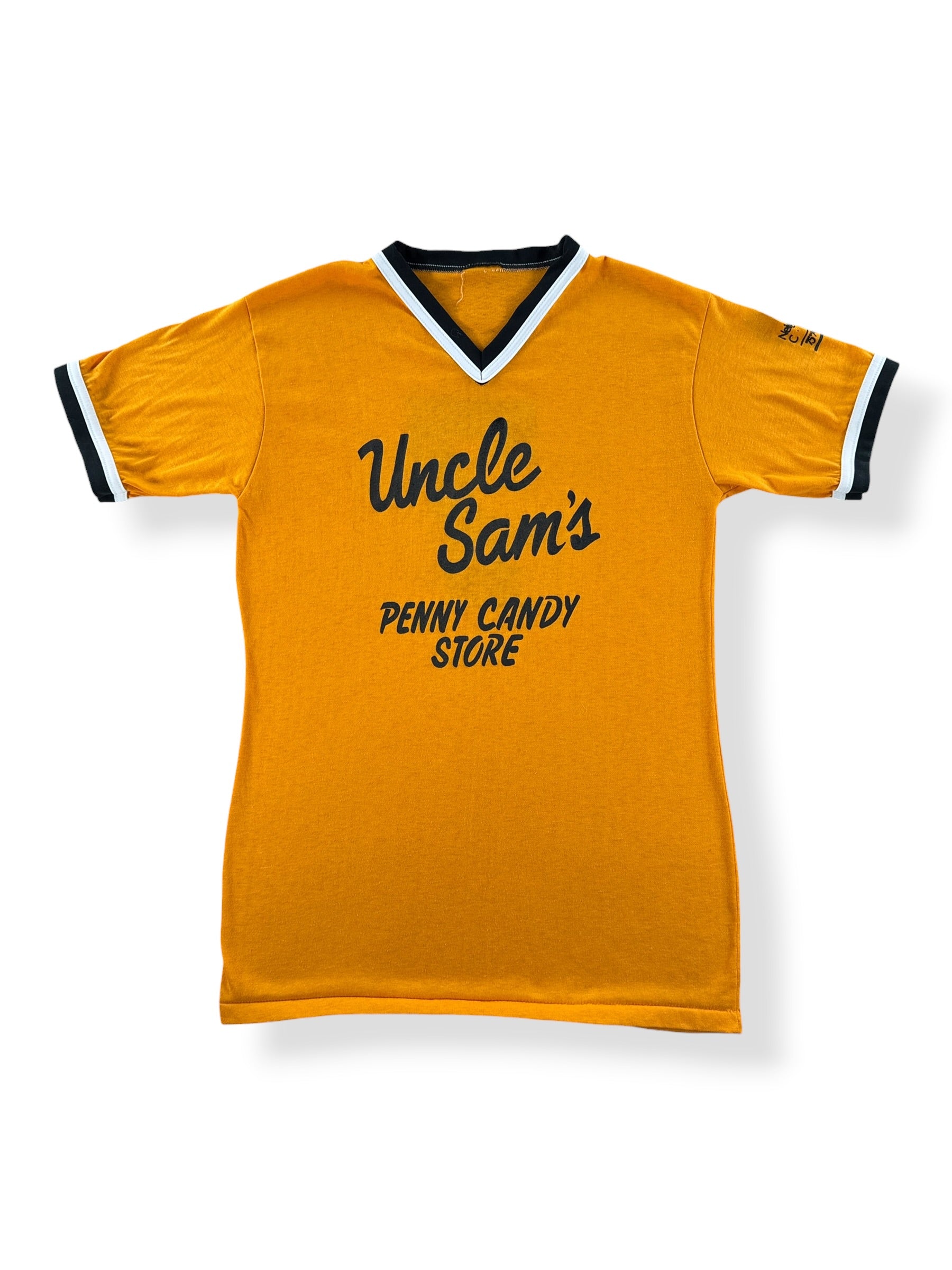 Front of Vintage Uncle Sam's Penny Candy Store Jersey SZ S