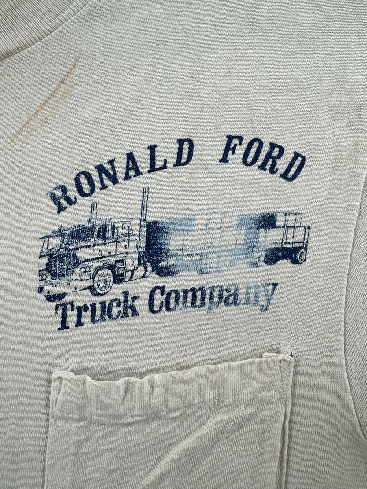 Front graphic on Vintage Trucking Pocket Tee SZ M