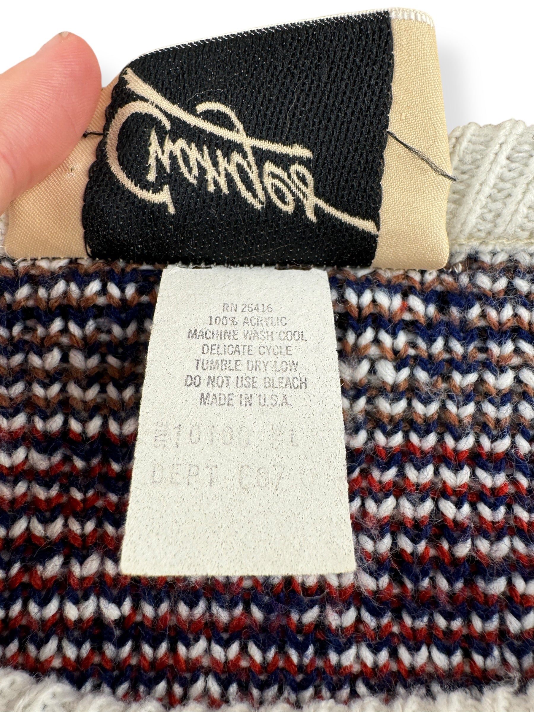 Tag on Vintage Changes Knit Rose Sweater SZ XL