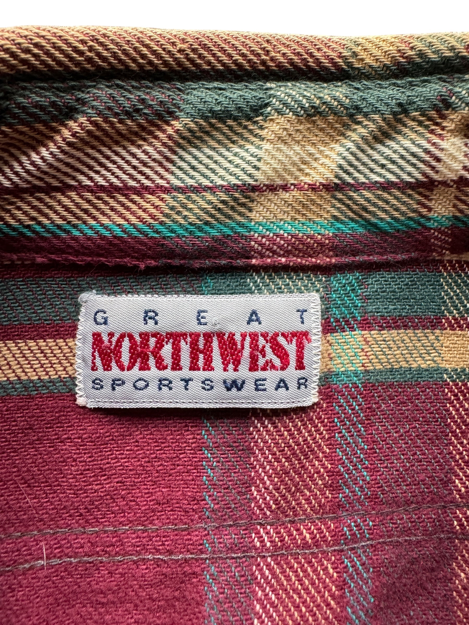 Tag on Vintage Great Northwest Cotton Flannel SZ L