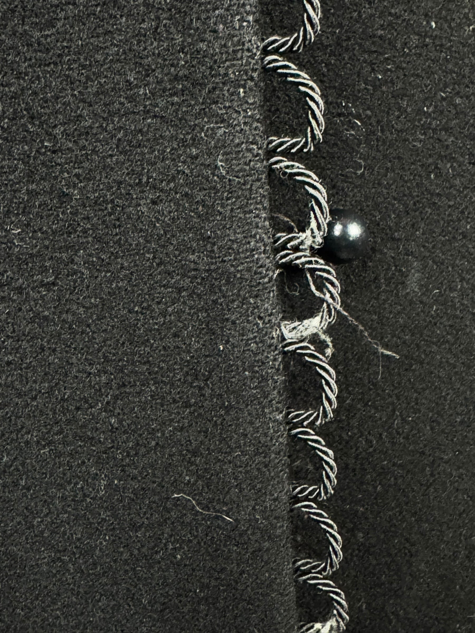 Worn button loops of 1970s Simon Howard Wool Fur Trimmed Coat S