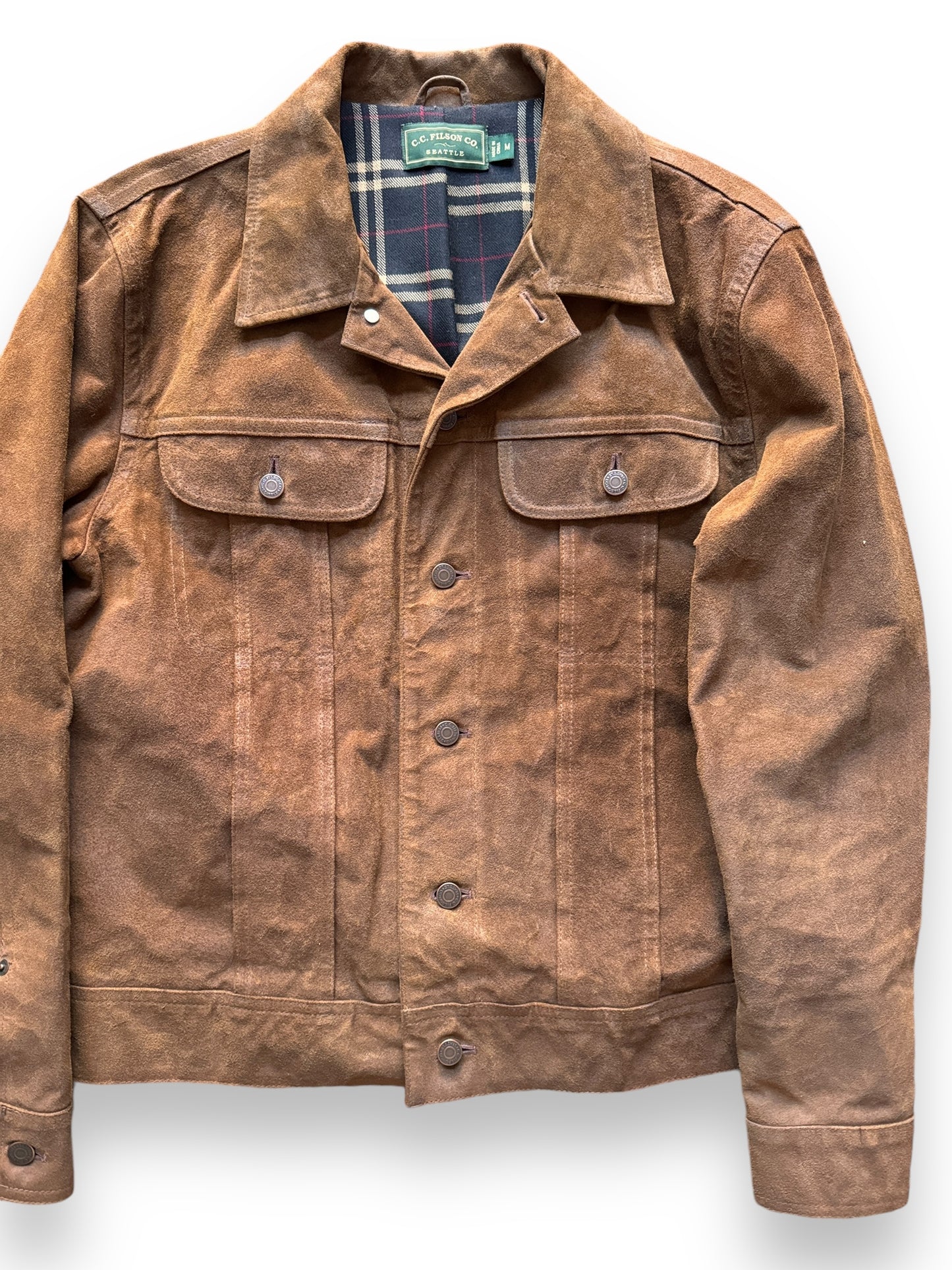 Front Detail on Filson Suede Roughout 101J Style Jacket