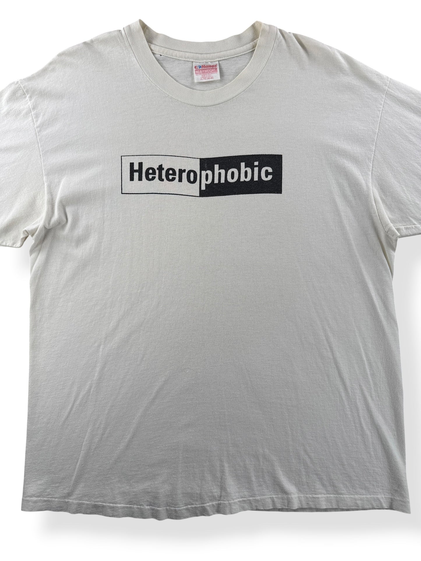 Close-up of Vintage 1990s Heterophobic Tee XL
