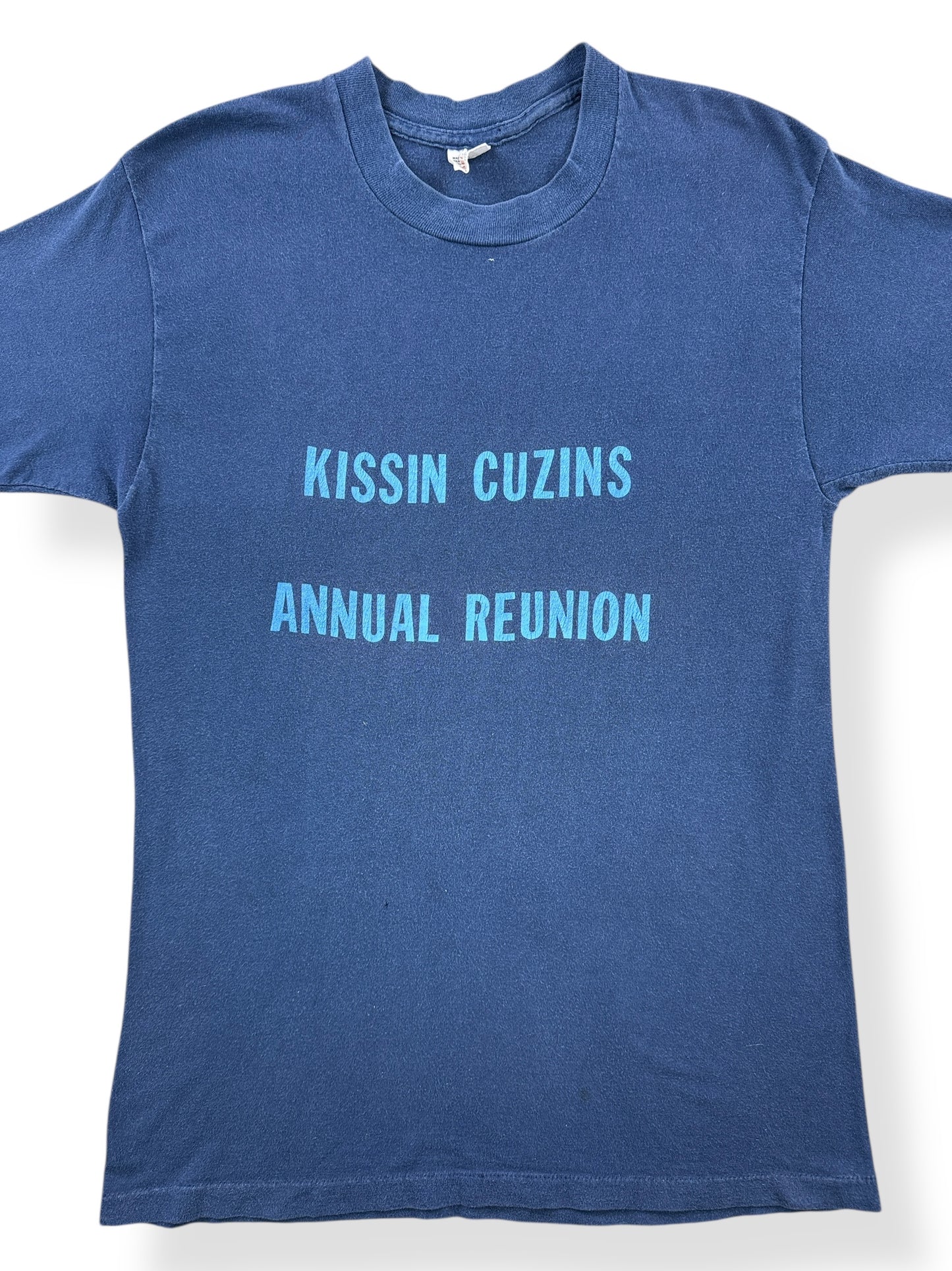 Front Close Up of Vintage Kissin Cuzins Reunion Tee SZ S
