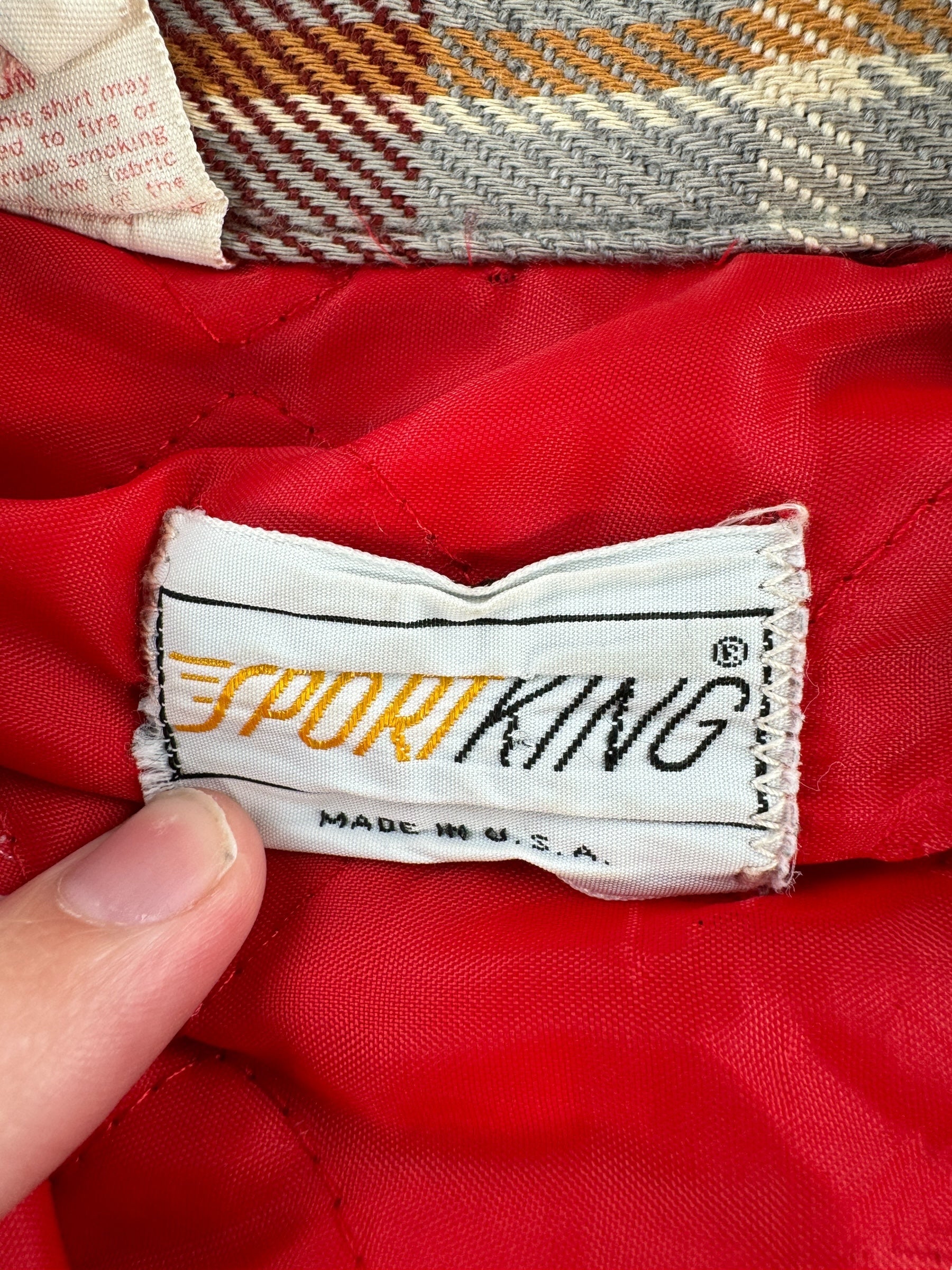 Tag on Vintage Quilted Sport King Cotton Flannel SZ M