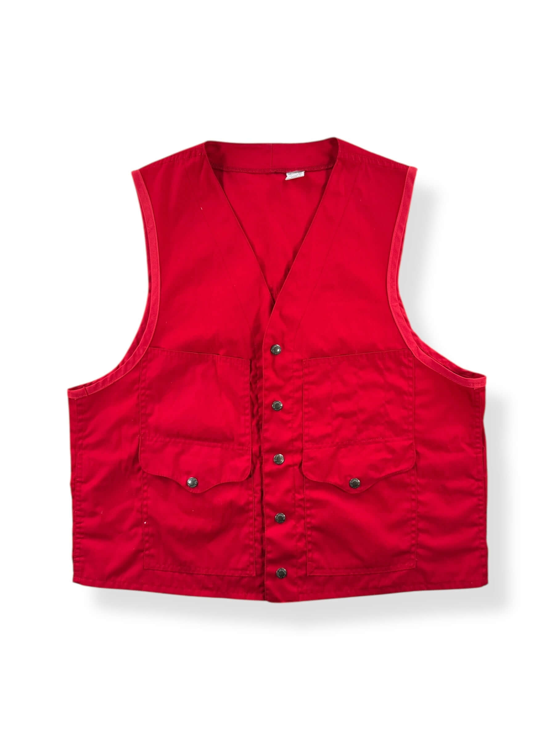 Front of Vintage Red Filson Hunting Vest SZ 44