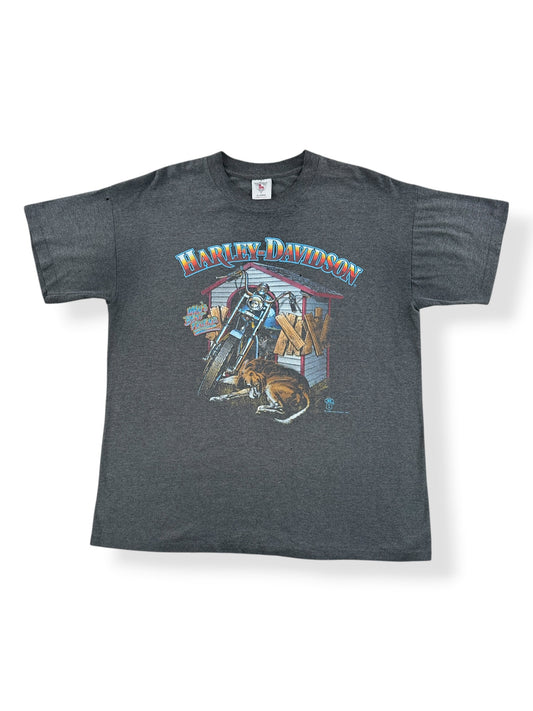 Front of Vintage Holoubek Mans Best Friend Harley Davidson Tee SZ XL (Fits L)