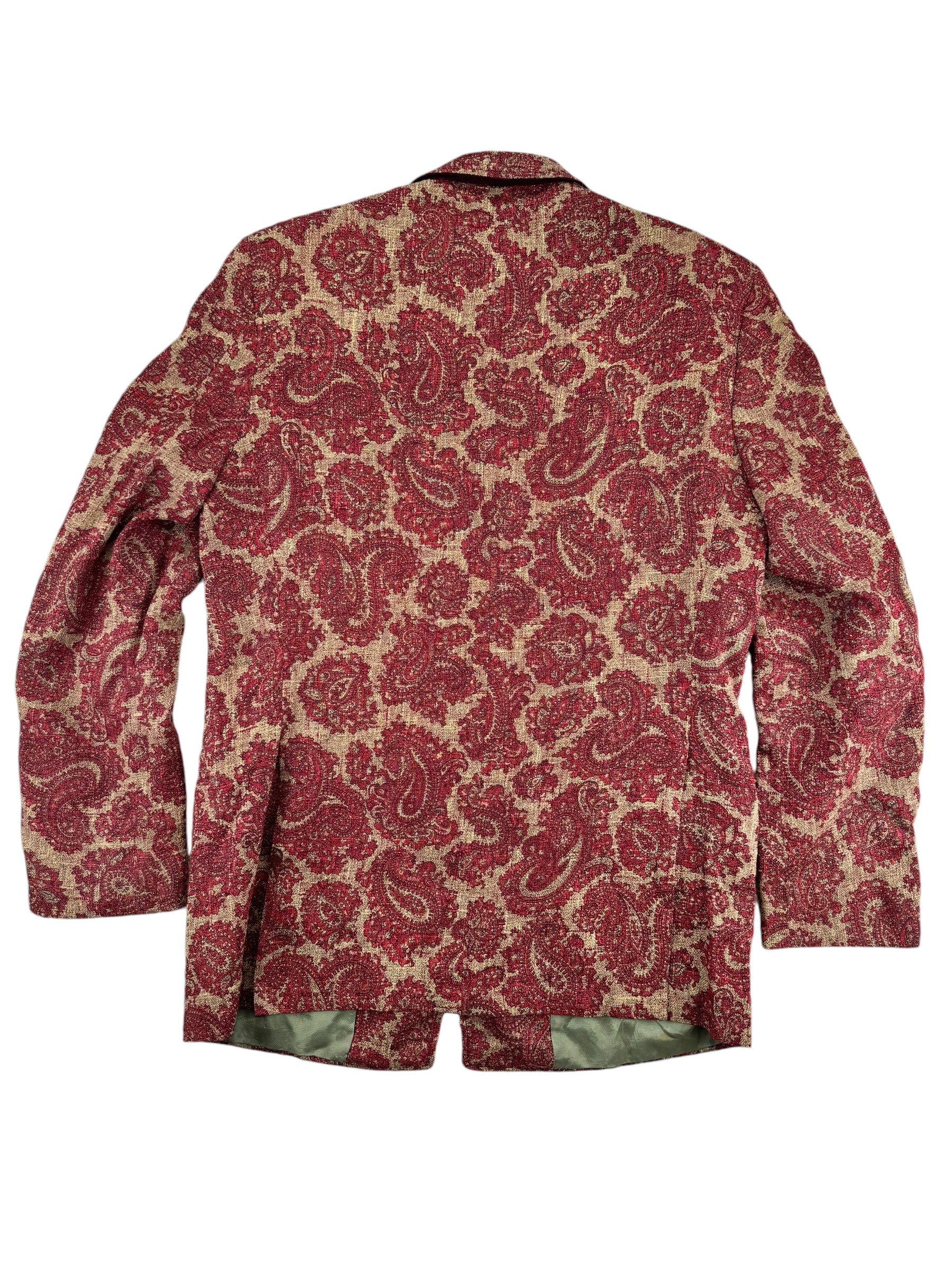 Back view of 1970s Towncraft Prep Paisley Blazer M