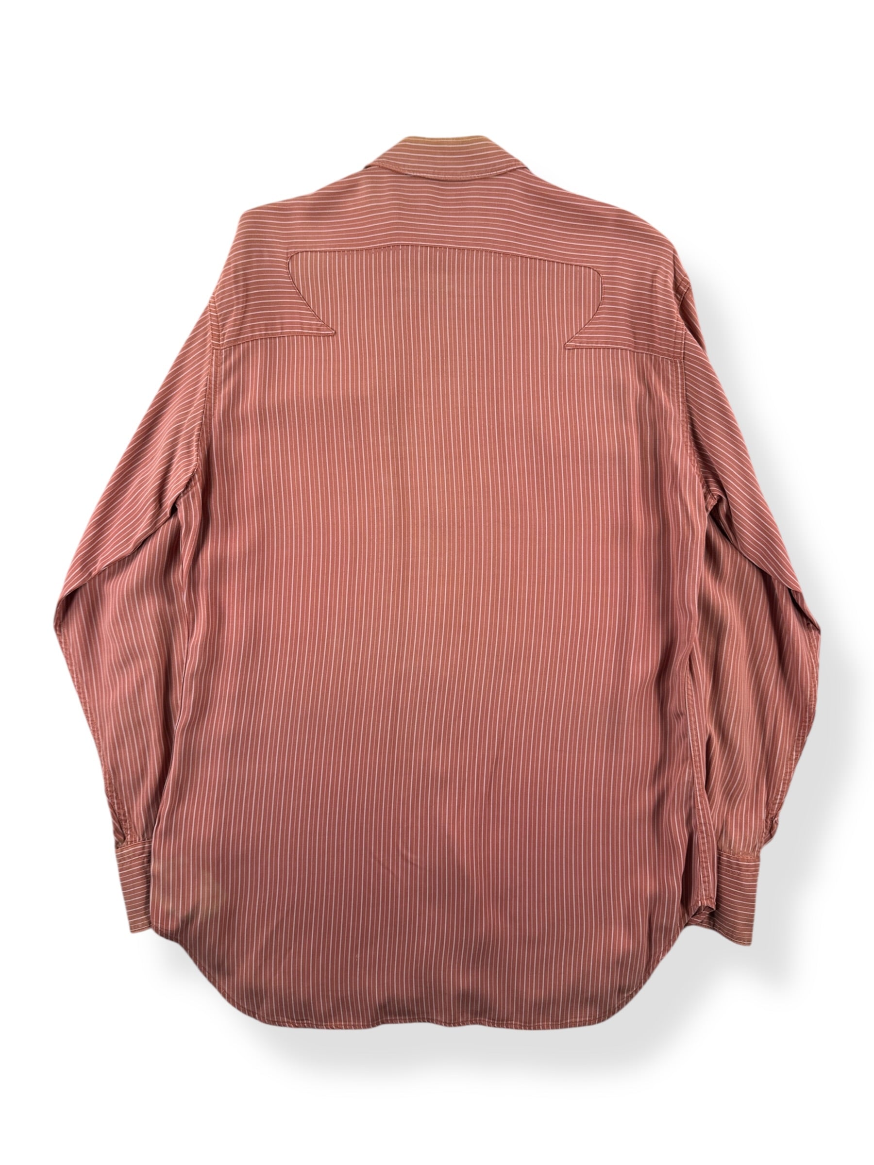 Back of Vintage Panhandle Slim Gabardine Striped Pearl Snap SZ M