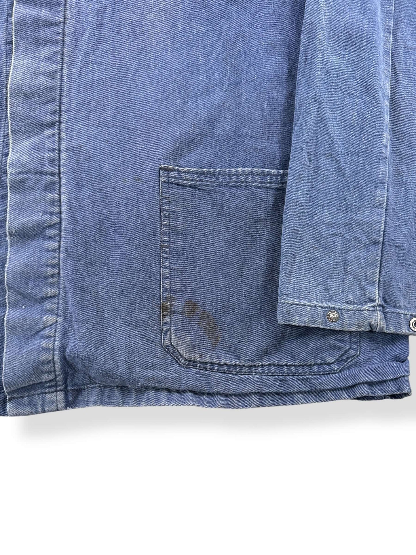 Stain on Vintage KLM Faded French Chore Coat SZ XL