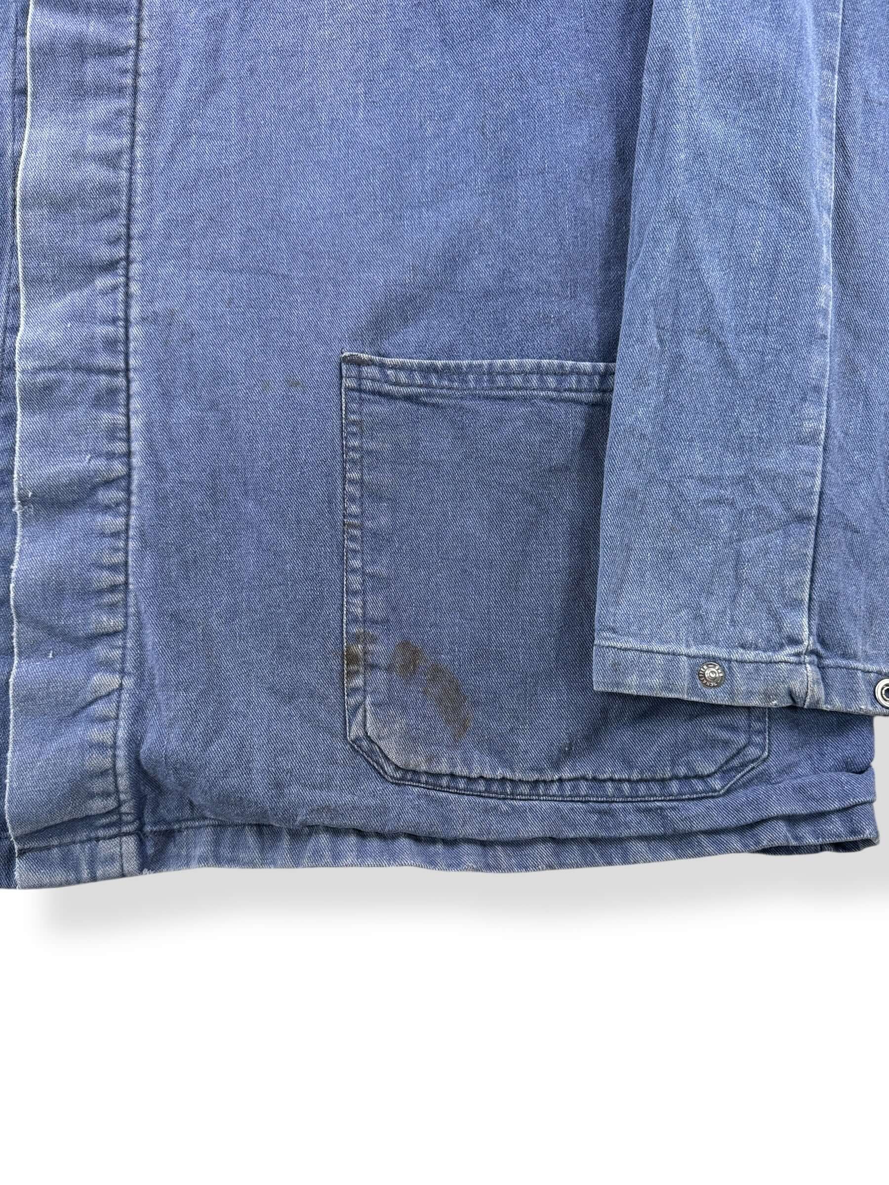 Stain on Vintage KLM Faded French Chore Coat SZ XL