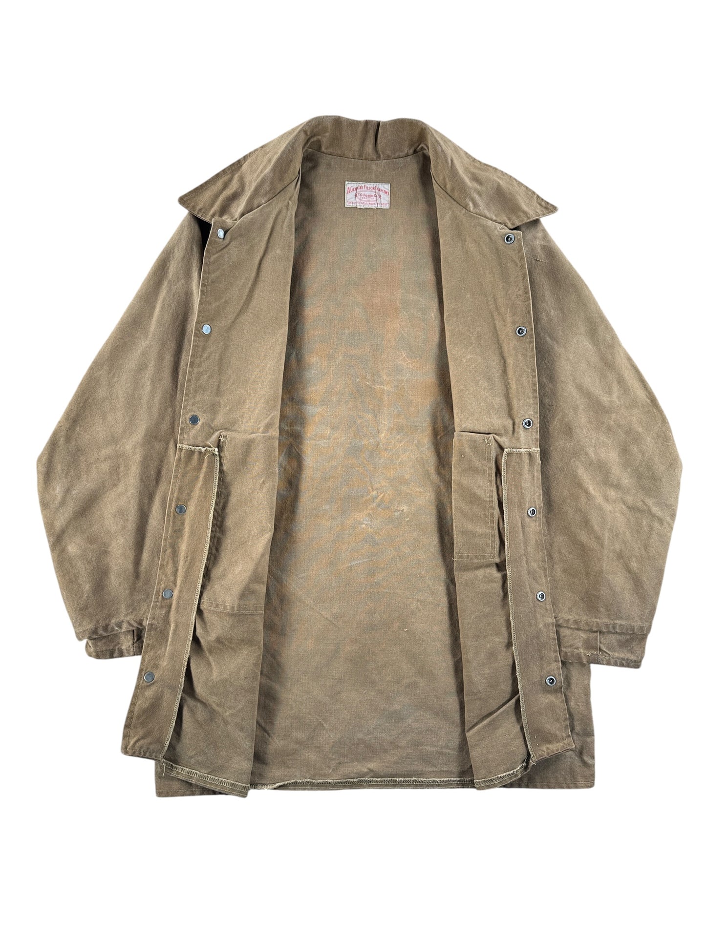 Inside of Vintage Filson Tin Cloth Jacket SZ M