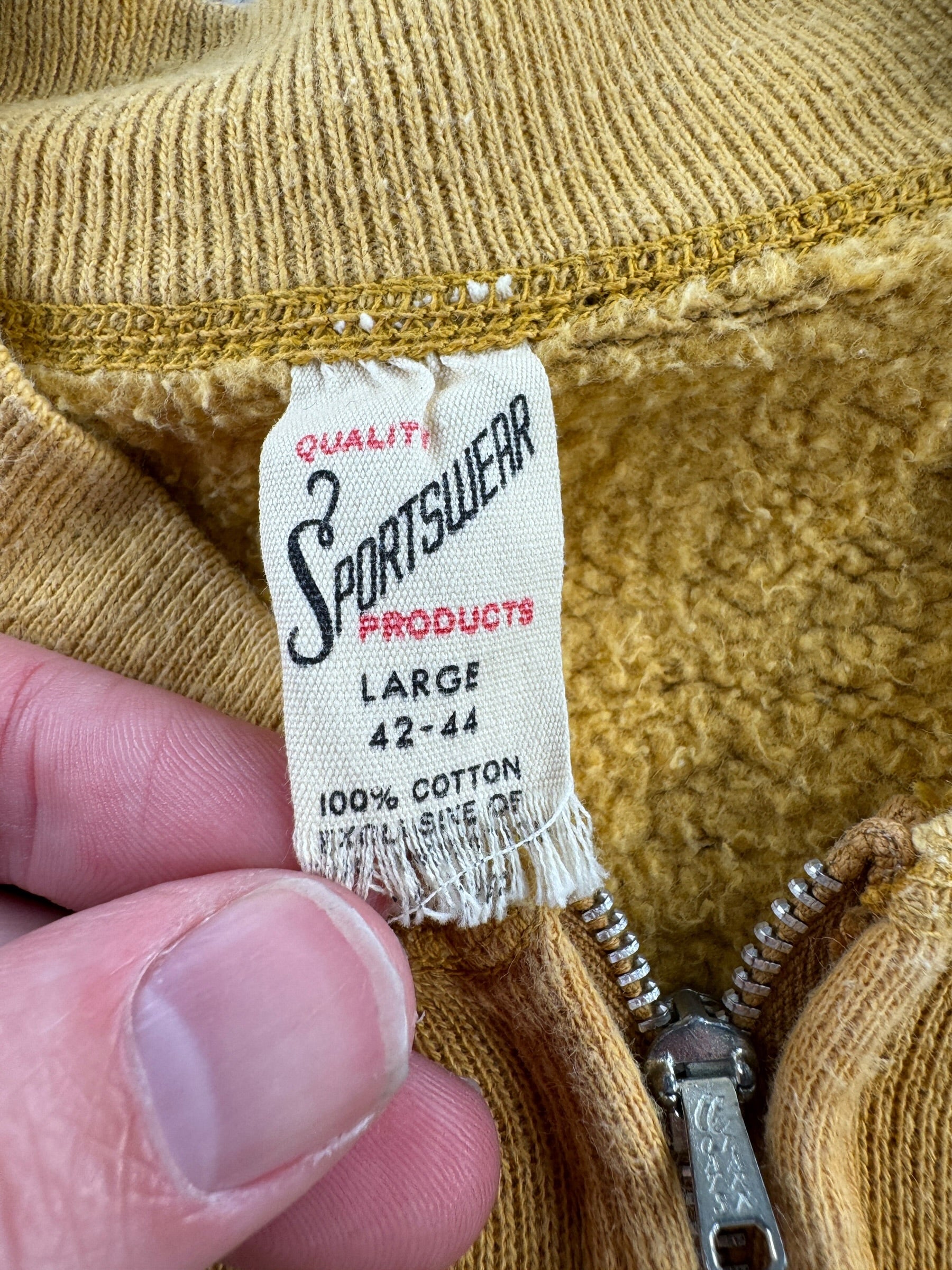 Tag on Vintage Sportswear FJS Deaconess Hospital 1/4 Zip Sweatshirt SZ L (Fits M)