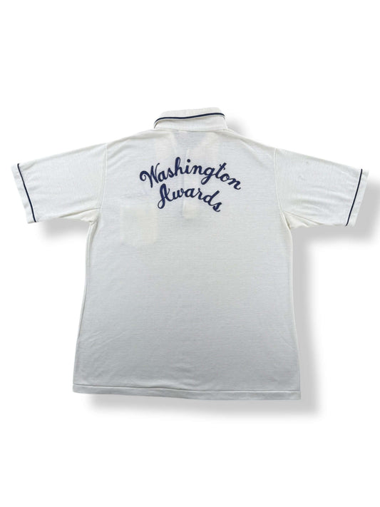 Back of Vintage Washington Awards Munsingwear Bowling Polo Shirt SZ XL