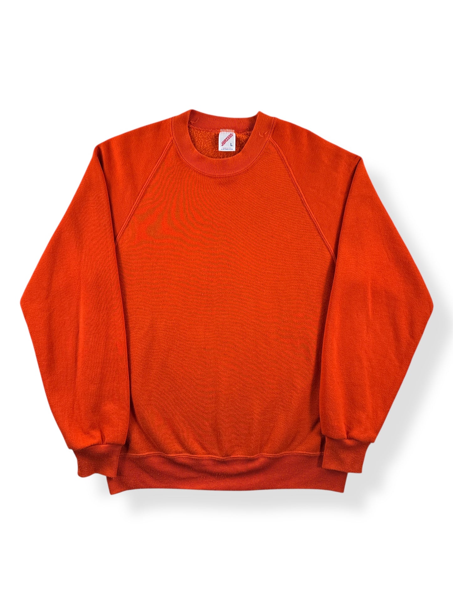 Front of Vintage Blank Orange Jerzees Crewneck SZ L (Fits M)