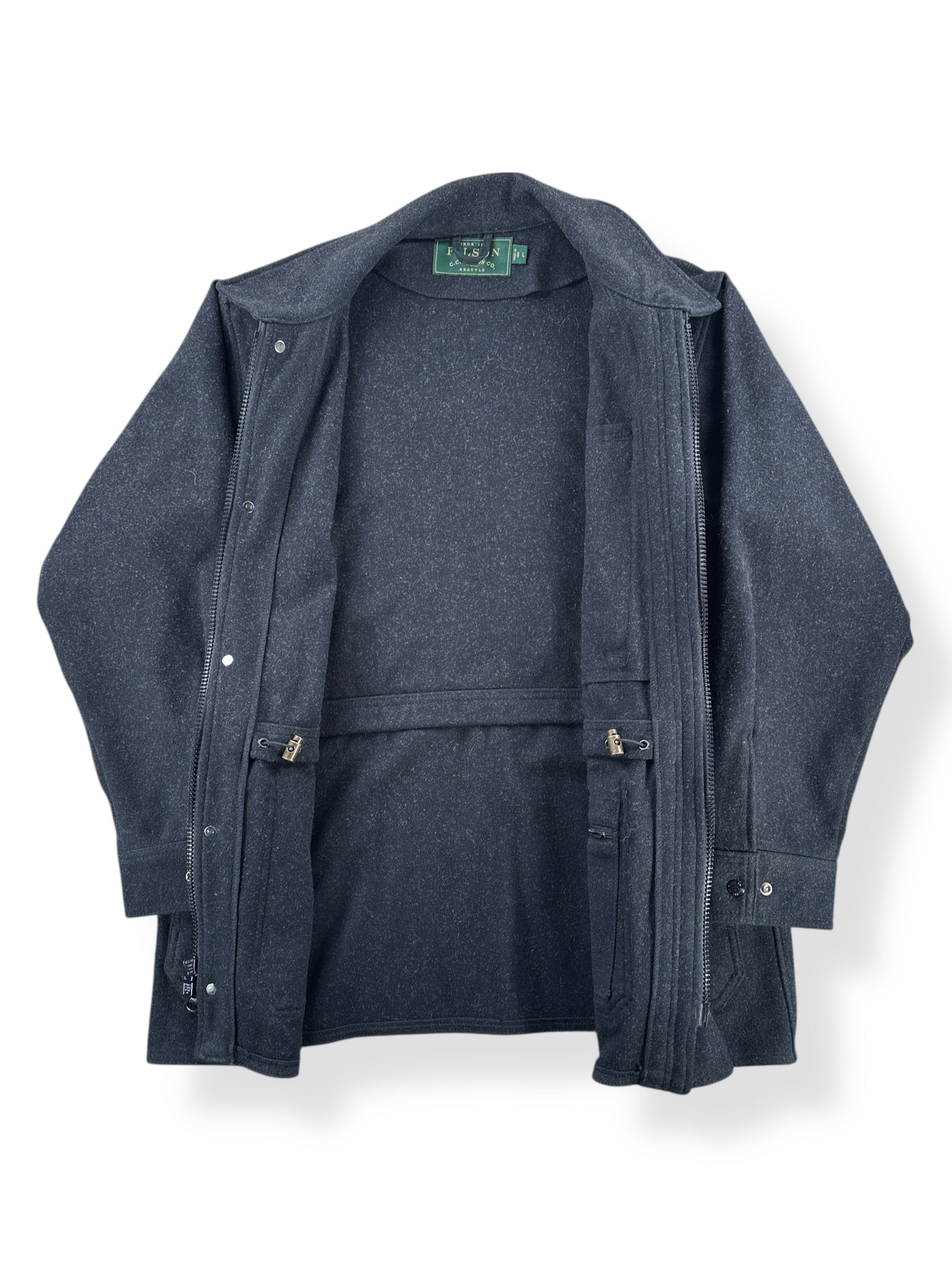Inside of Filson Green Label Mackinaw Wool Coat SZ L