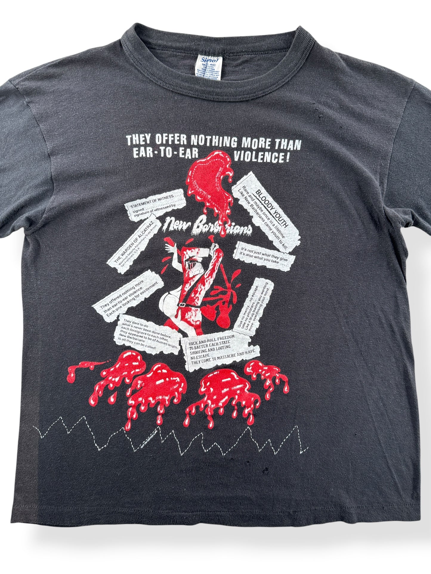 Close-up of Vintage Keith Richards New Barbarians Tee SZ M (Fits S)
