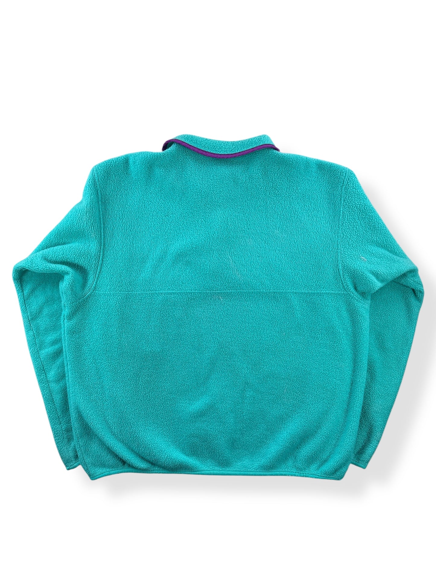 Back of Vintage MIUSA Turquoise Patagonia Synchilla SZ L
