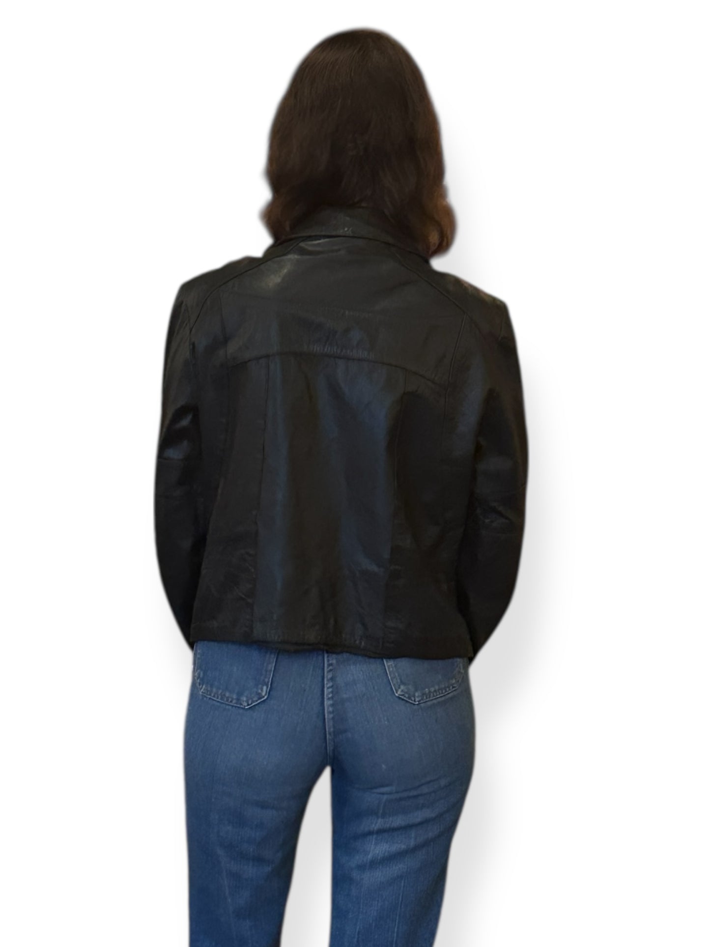 Back of Vintage 70s Wilson's Cropped Leather Jacket SZ 44