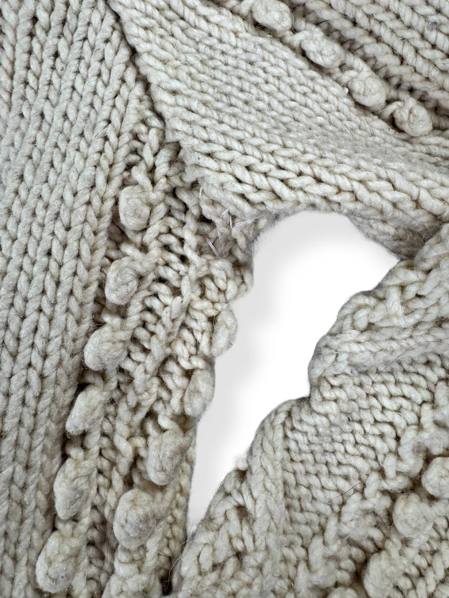 1940s Handmade Cable Knit Zip Up X-XL