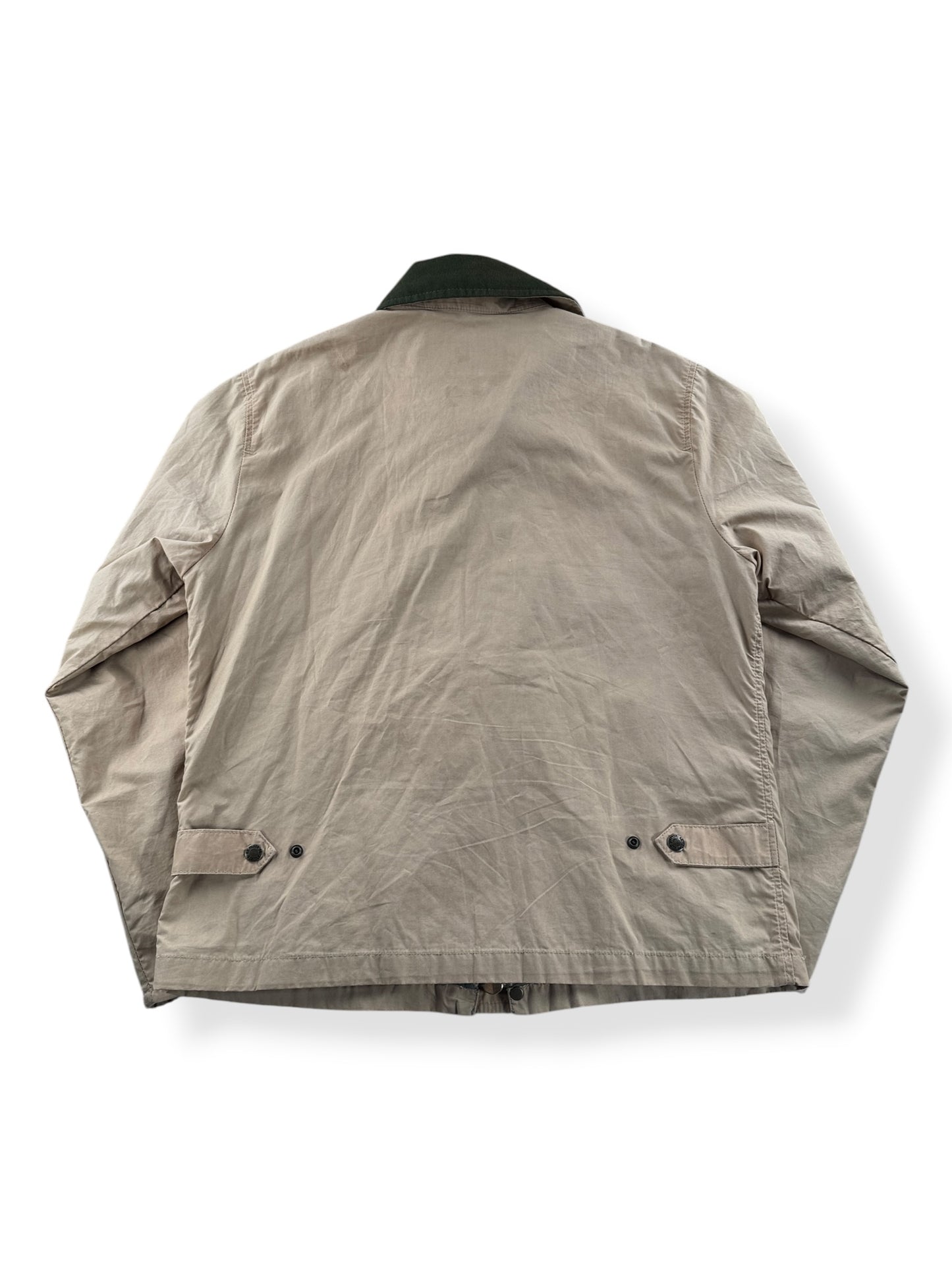 Back of Filson Khaki Mile Marker Jacket SZ L