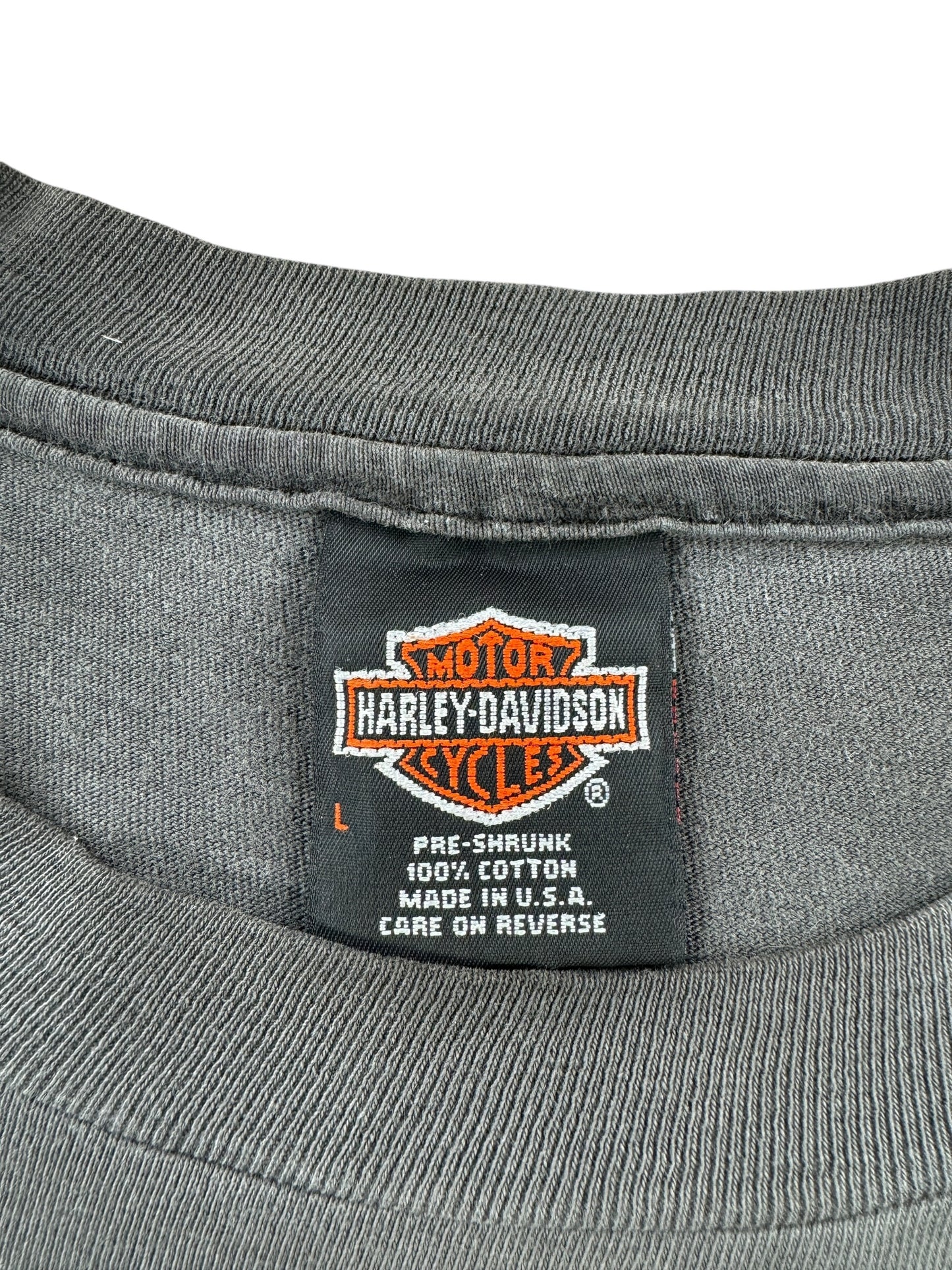 Tag on Vintage Santa Cruz Harley Davidson Panhead Tee SZ L