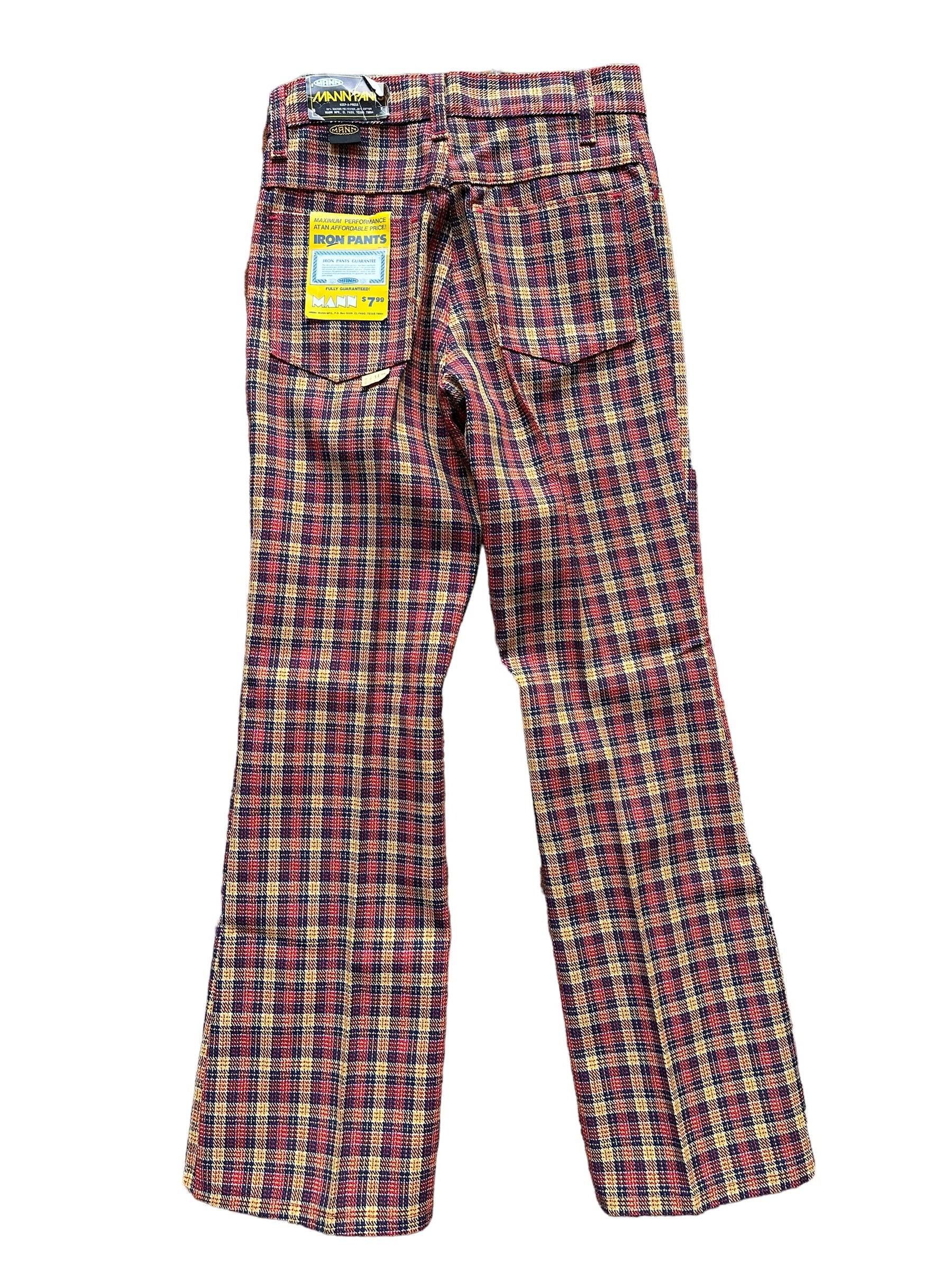 full back view of Vintage Deadstock Plaid Mann Pants 26x28 | Vintage Deadstock Trousers | Barn Owl Seattle Vintage