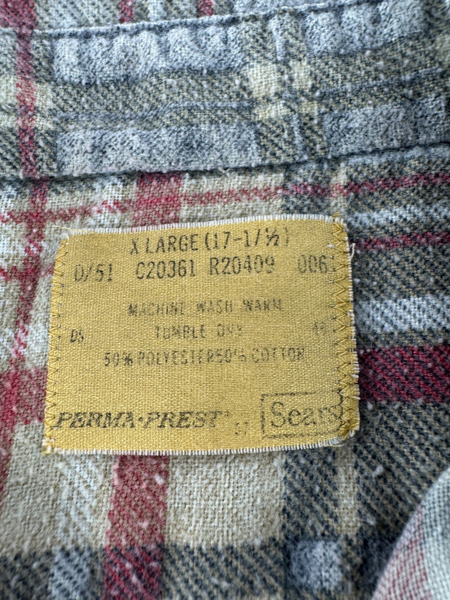 Vintage Printed Sears Flannel SZ XL - AS IS