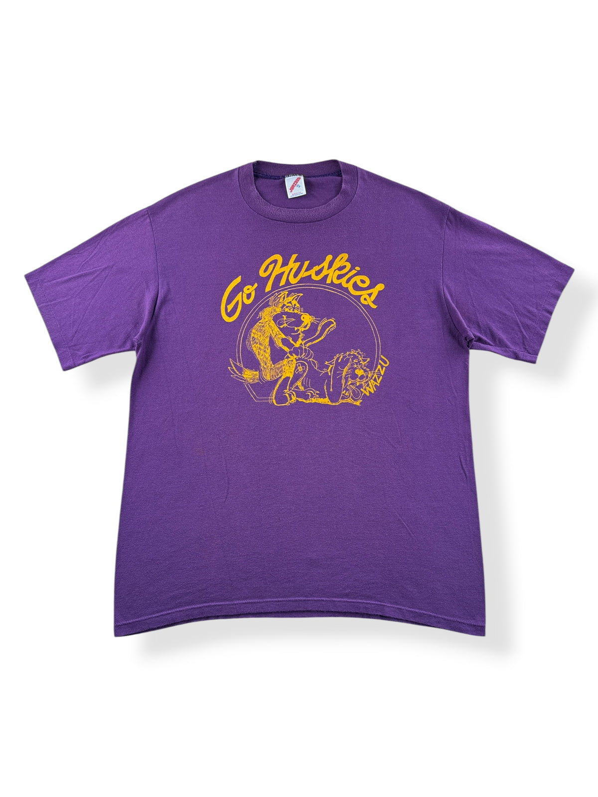 Front of Vintage Crass Go Huskies Tee SZ XL (Fits L)