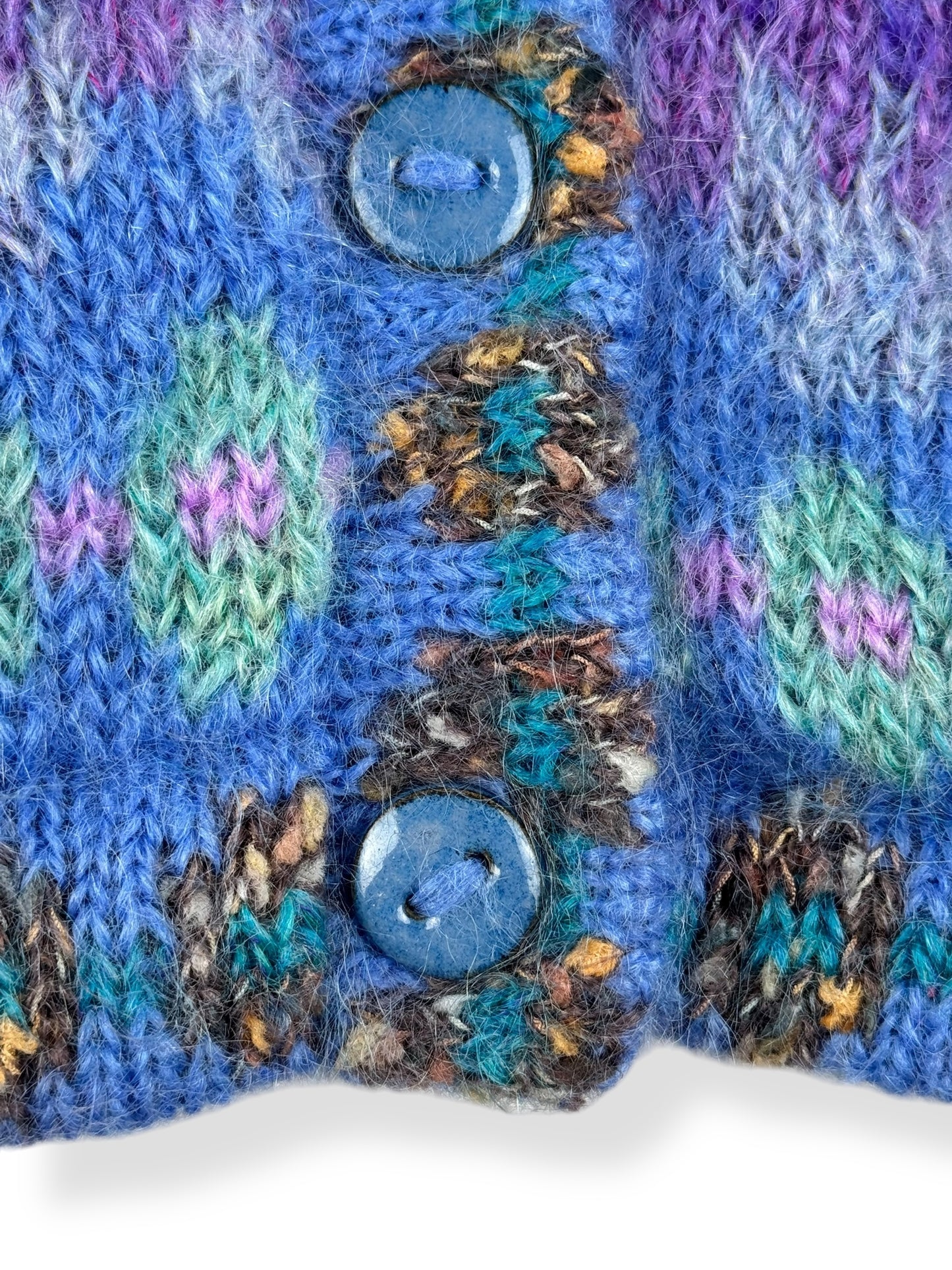 Button view of 1980s Irish Wool Sweater Jacket XL