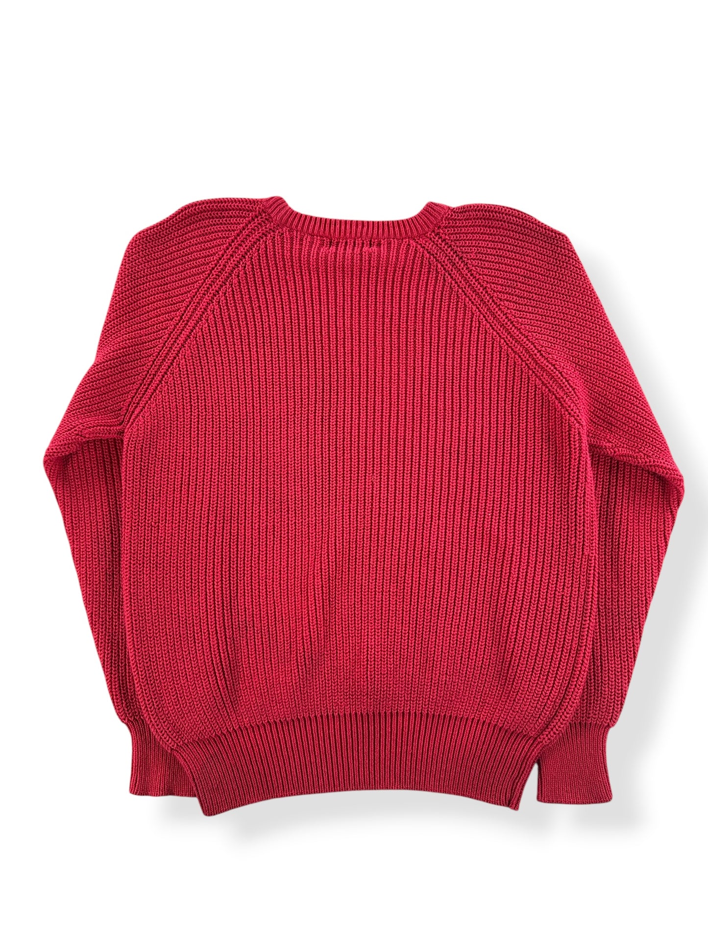 Back of Vintage Red R'N'R Cotton Sweater SZ XL (Fits M)