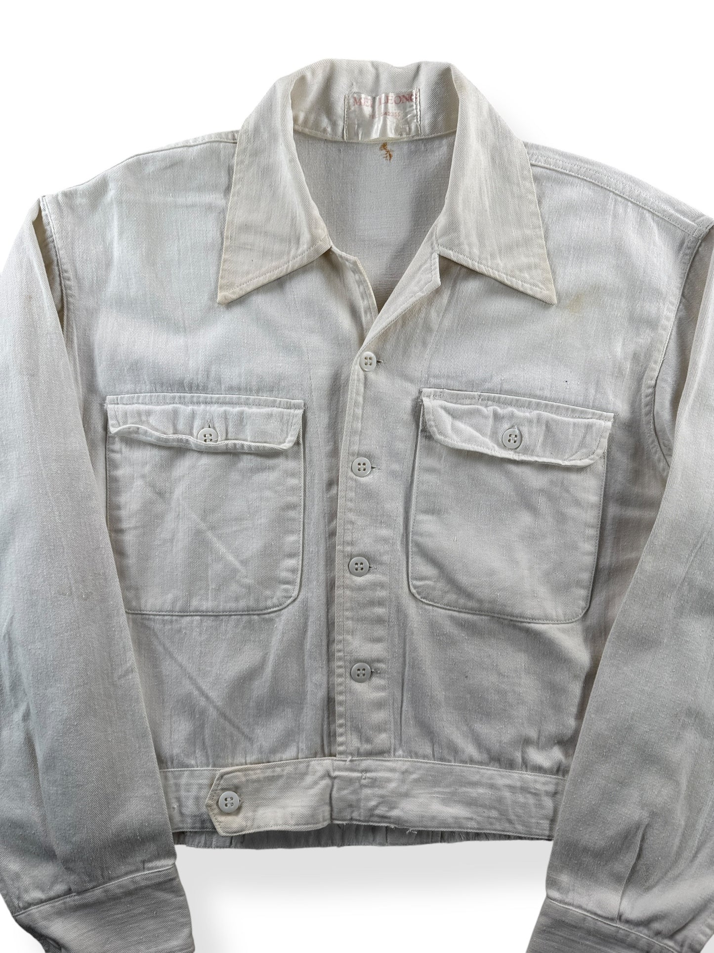 Front Close Up of Vintage HBT Cropped Jacket SZ M