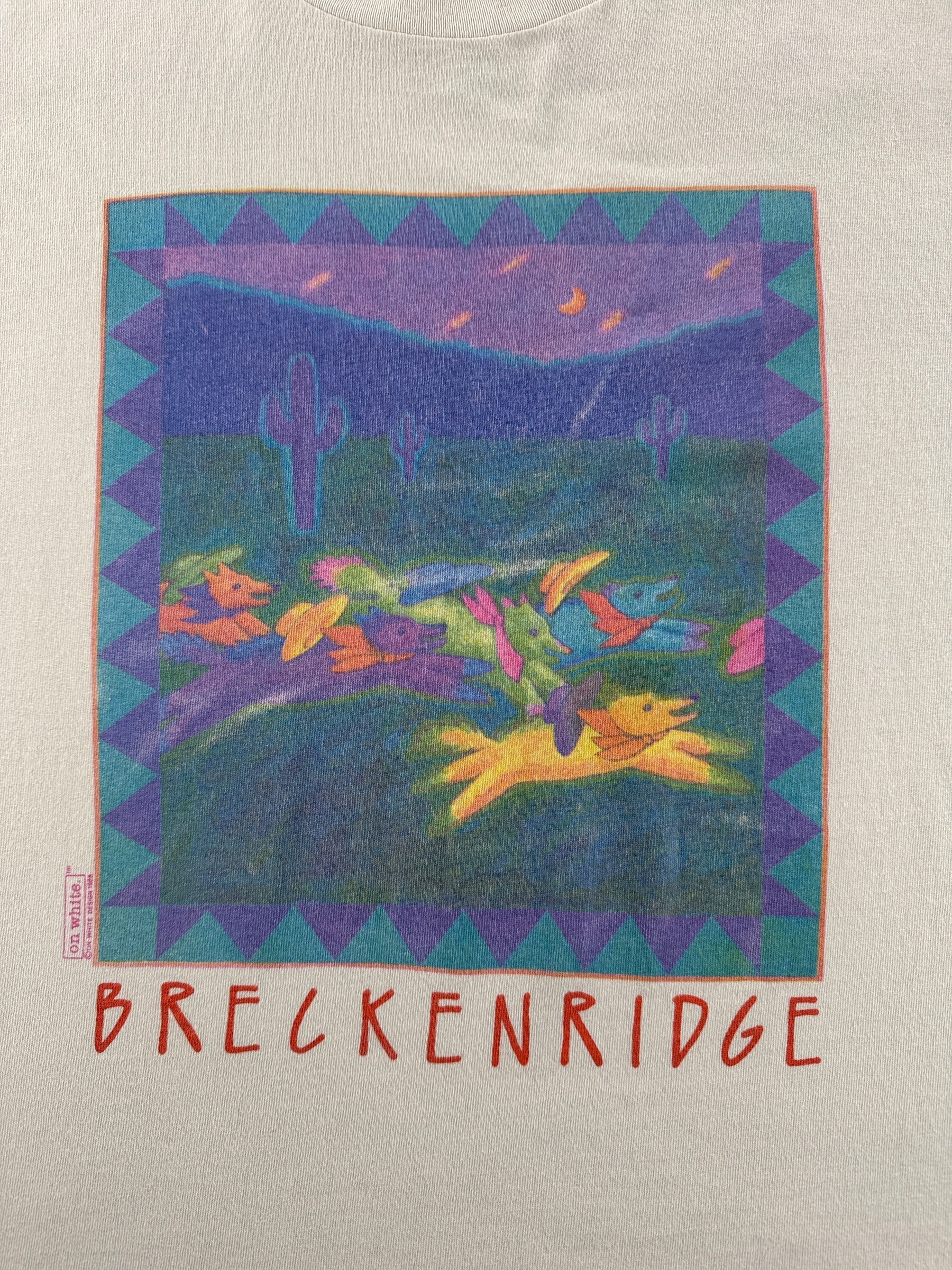 Graphic of Vintage Breckenridge Rainbow Dogs Tee SZ XL