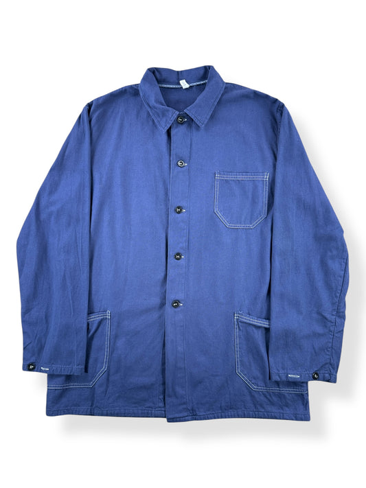 Front of Vintage Contrast Stitch French Chore Coat SZ XL