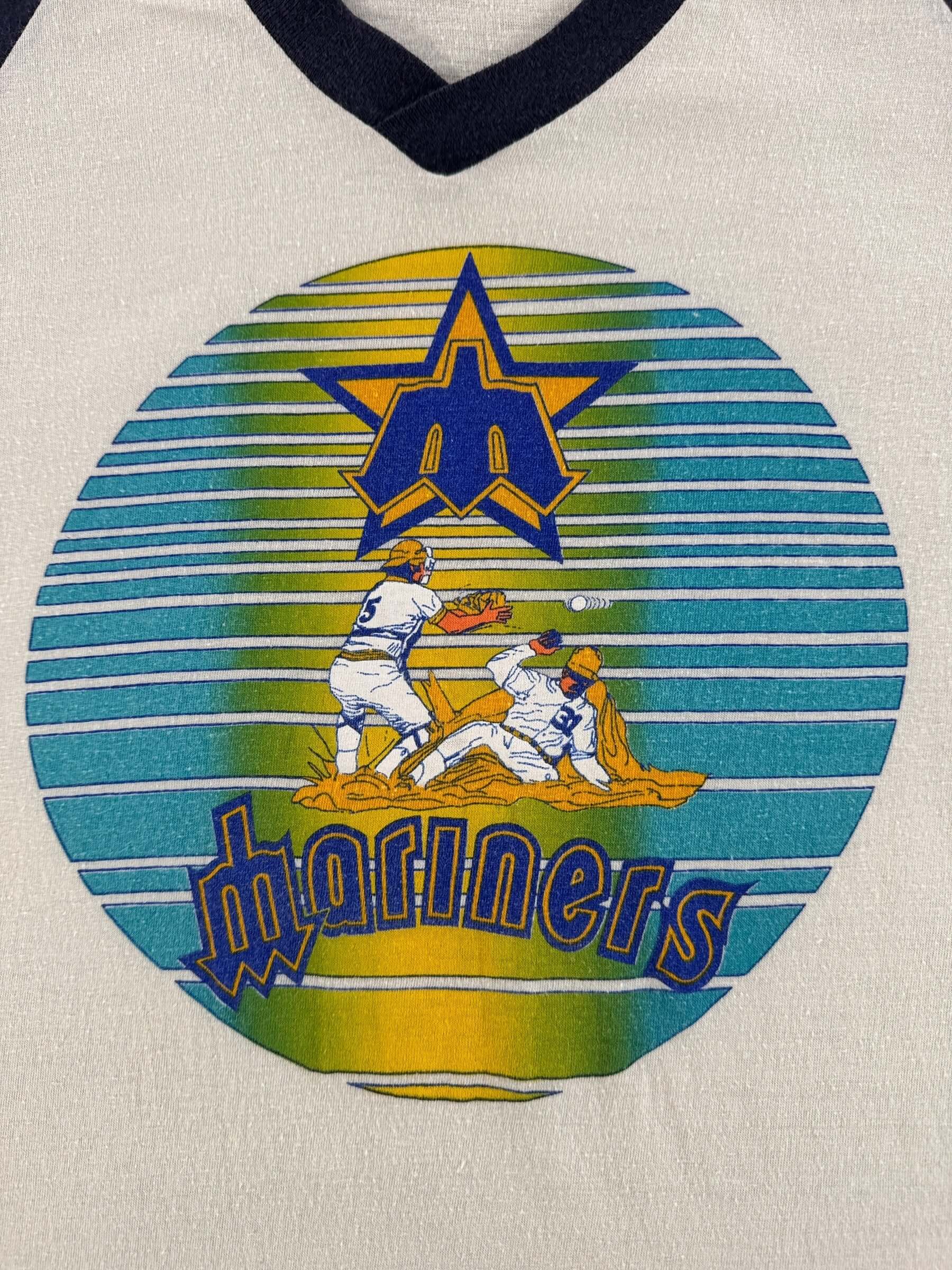 Graphic of Vintage 70s/80s Mariners Jersey Tee SZ XL (Fits M)