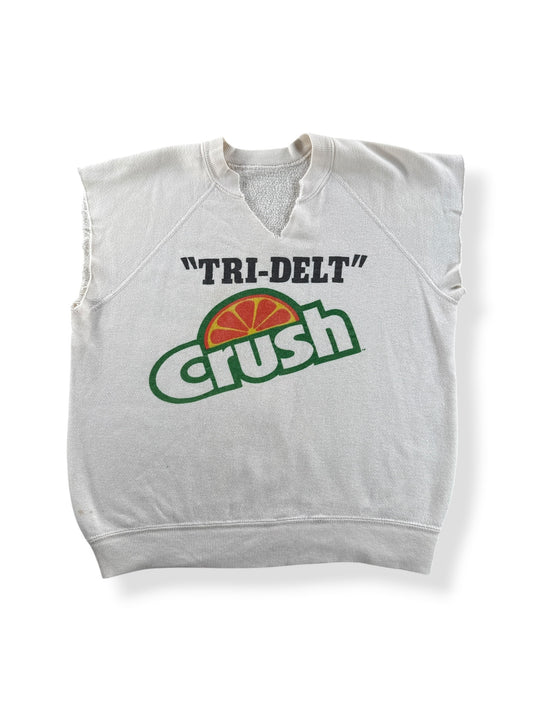 Front of Vintage Tri-Delt Crush Cut Off Crewneck SZ S