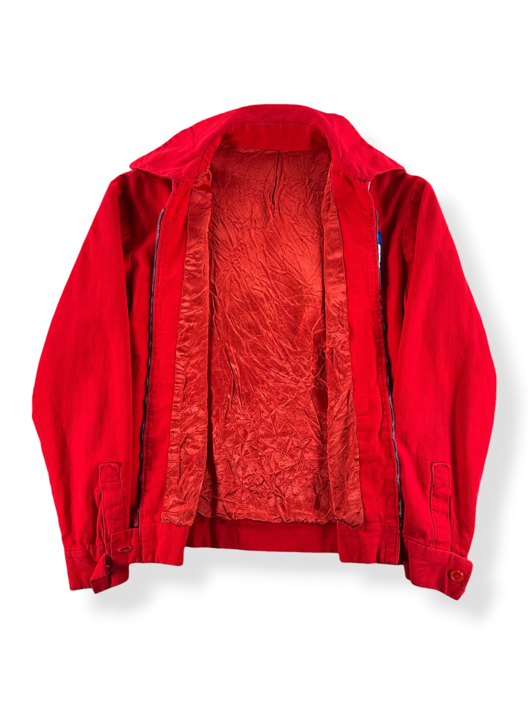 Front Close Up of Vintage International Aerobatic Club Patched Jacket SZ S/M