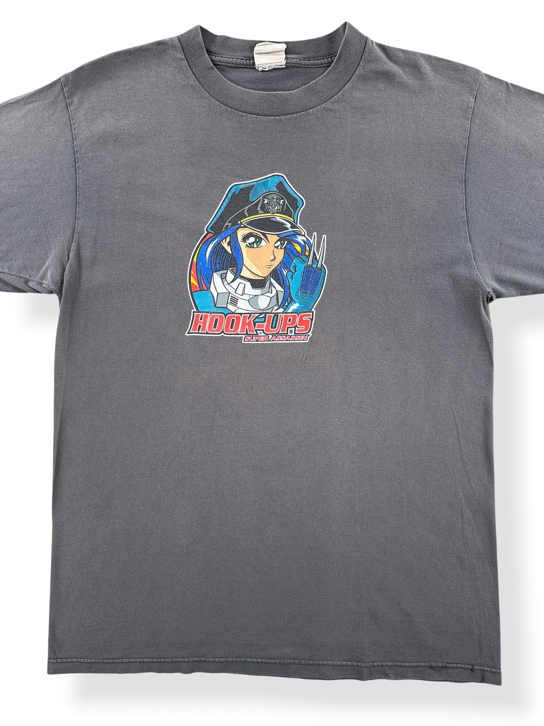 Front Close Up of Vintage Hook-Ups Super Assassin Tee SZ L