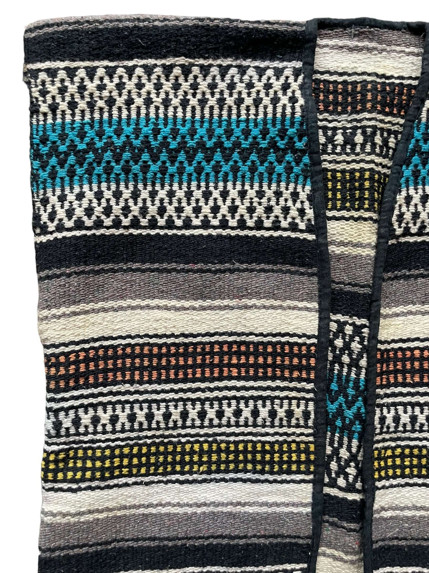 Front right shoulder view of Vintage 1960s Mexican Blanket Souvenir Vest | Vintage Ladies Clothing | Barn Owl True Vintage