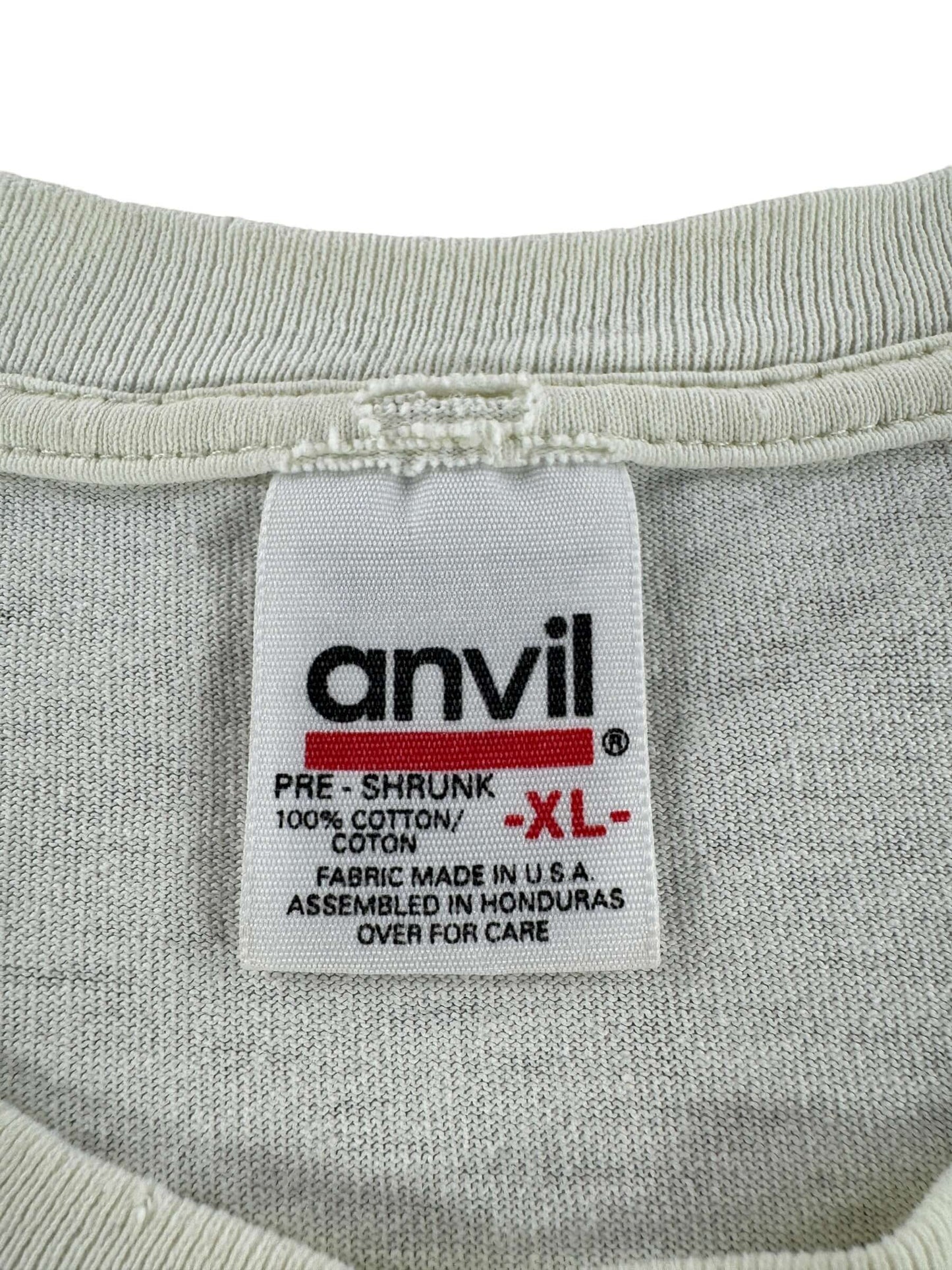 Tag on Vintage Anvil Blank White Tee SZ XL