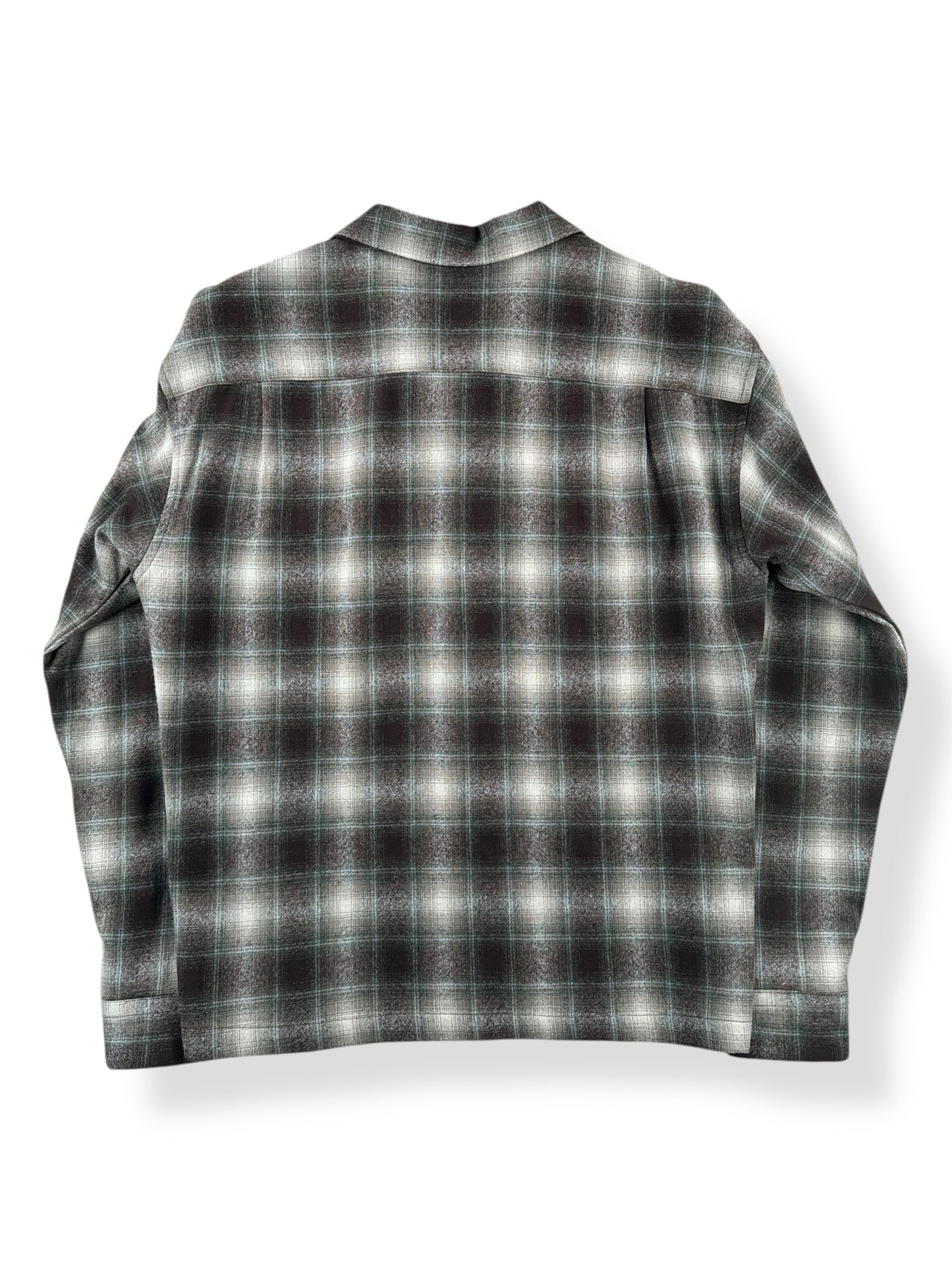 Back of Vintage Made in Mexico Pendleton Green & Brown Shadowplaid Board Shirt SZ L