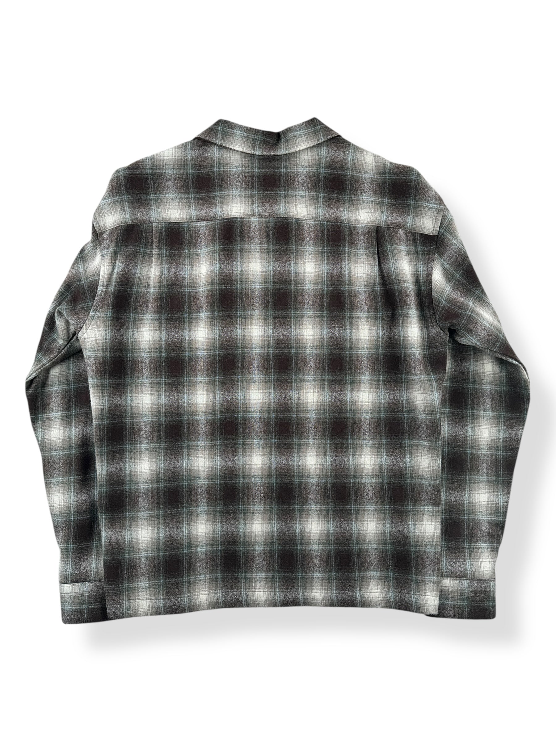 Back of Vintage Made in Mexico Pendleton Green & Brown Shadowplaid Board Shirt SZ L