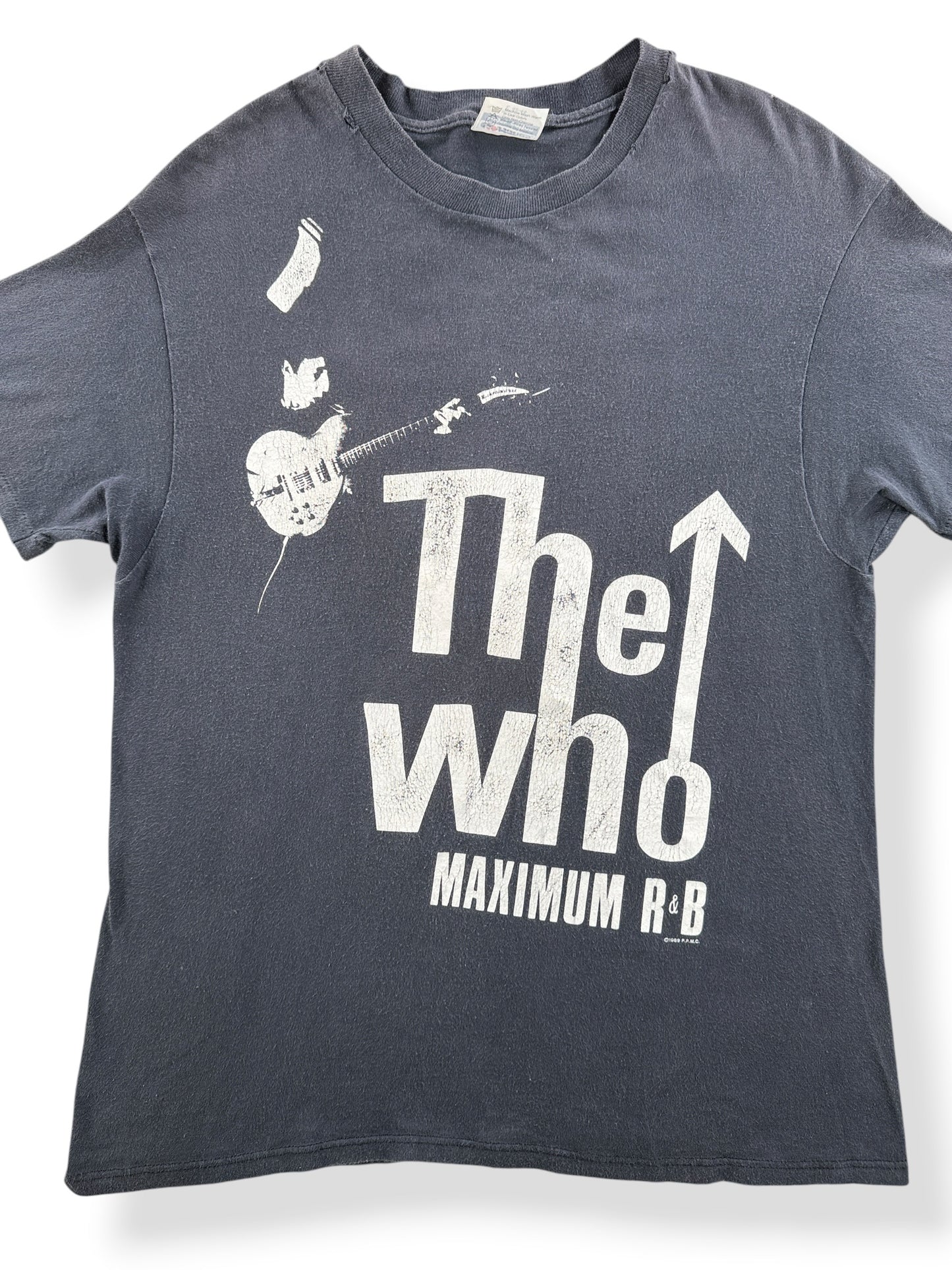 Front Close Up of Vintage 1989 The Who The Kids Are Alright Tee SZ L (Fits M)
